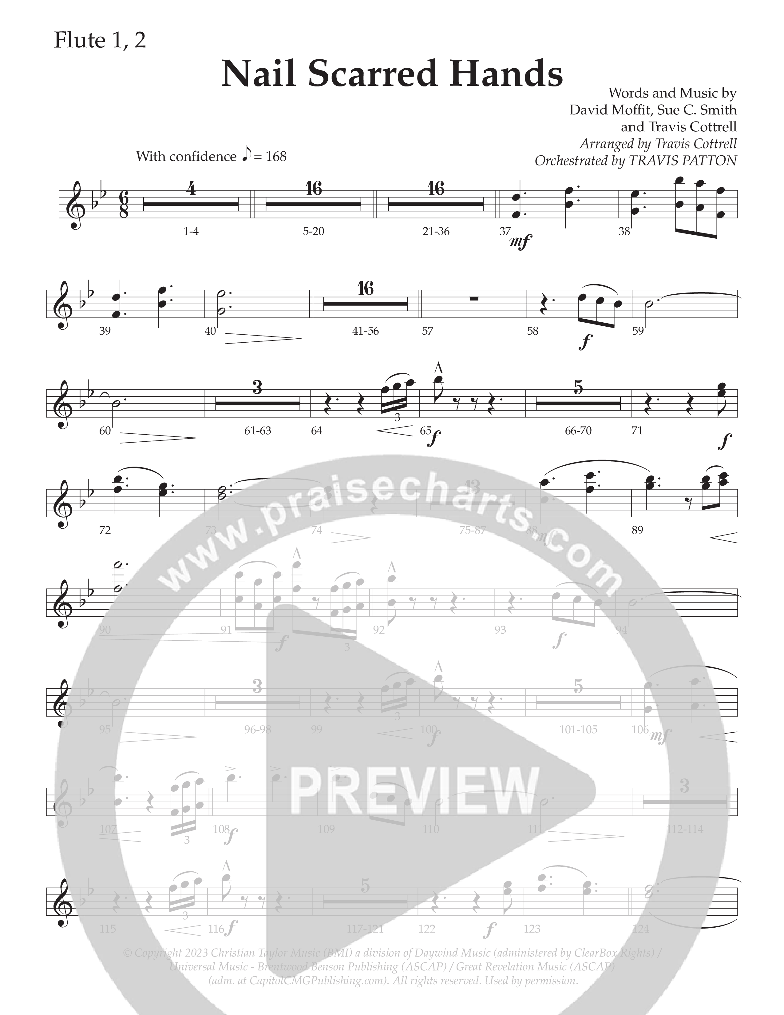 Nail Scarred Hands (Choral Anthem SATB) Flute 1/2 (Daywind Worship / Arr. Travis Cottrell)