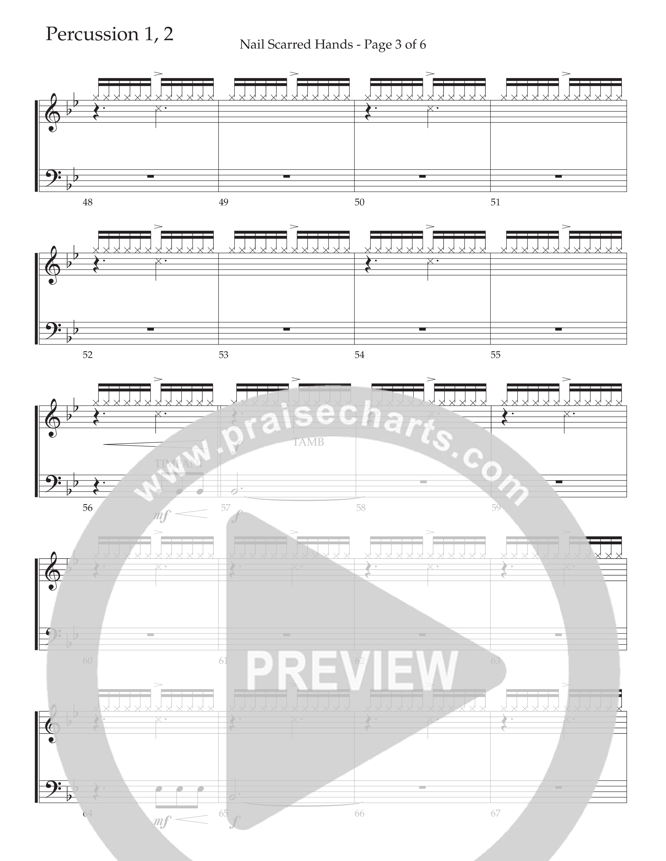 Nail Scarred Hands (Choral Anthem SATB) Percussion 1/2 (Daywind Worship / Arr. Travis Cottrell)