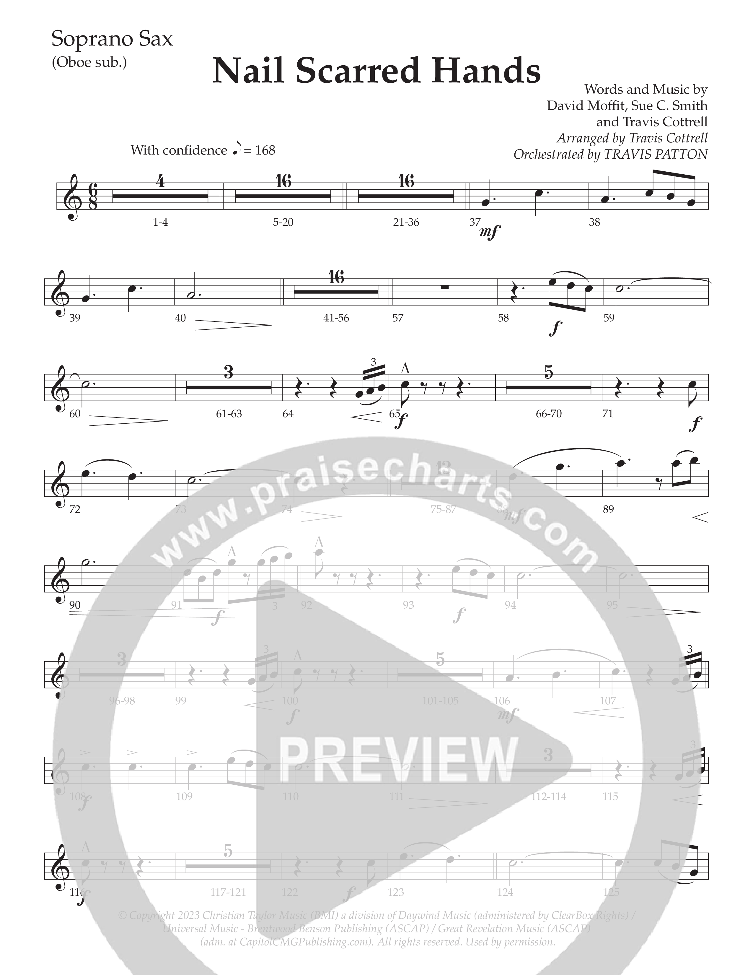 Nail Scarred Hands (Choral Anthem SATB) Soprano Sax (Daywind Worship / Arr. Travis Cottrell)