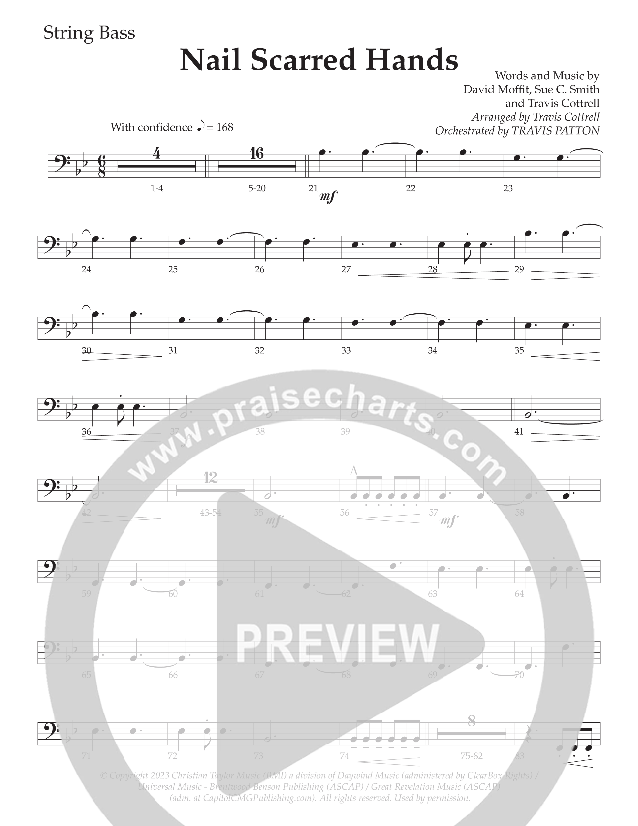 Nail Scarred Hands (Choral Anthem SATB) String Bass (Daywind Worship / Arr. Travis Cottrell)