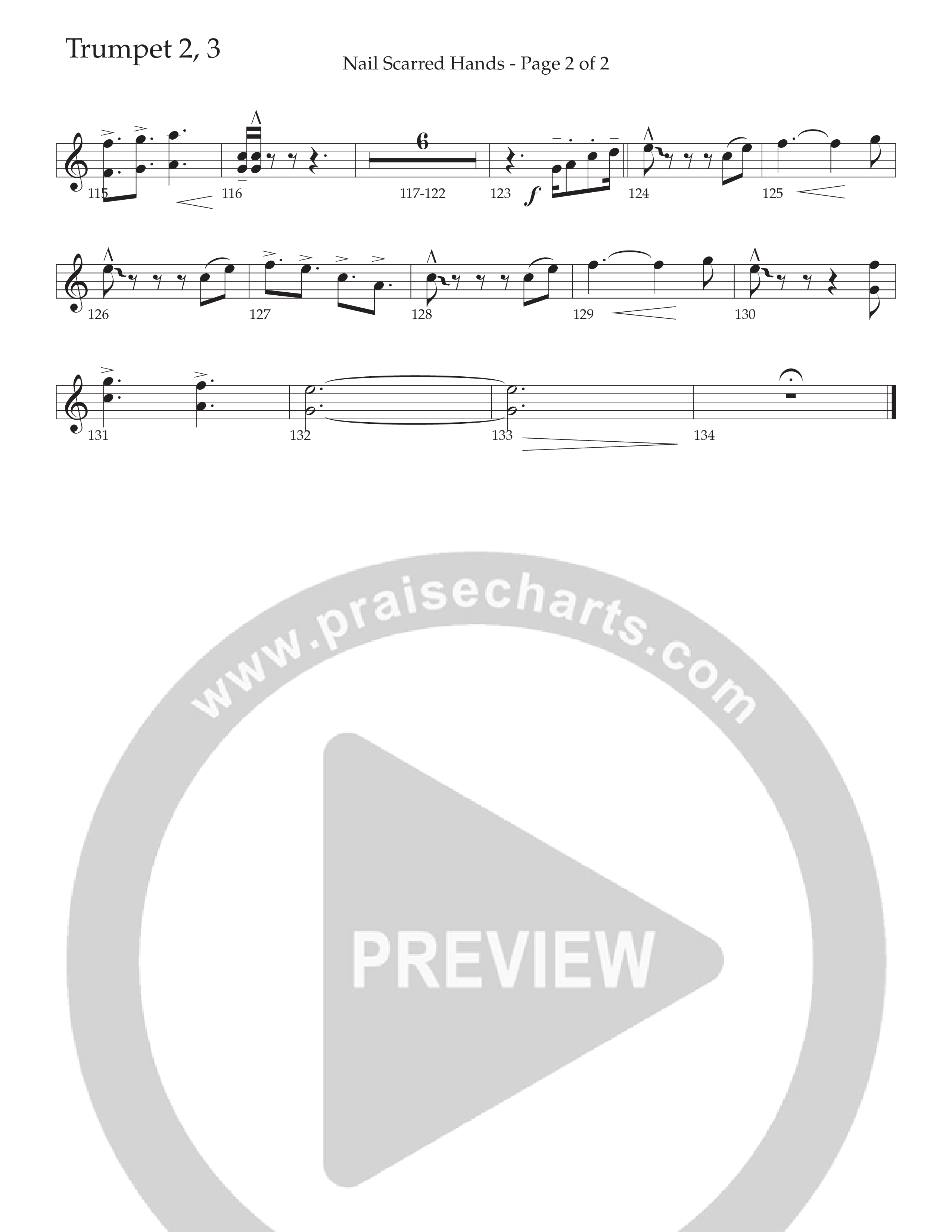 Nail Scarred Hands (Choral Anthem SATB) Trumpet 2/3 (Daywind Worship / Arr. Travis Cottrell)