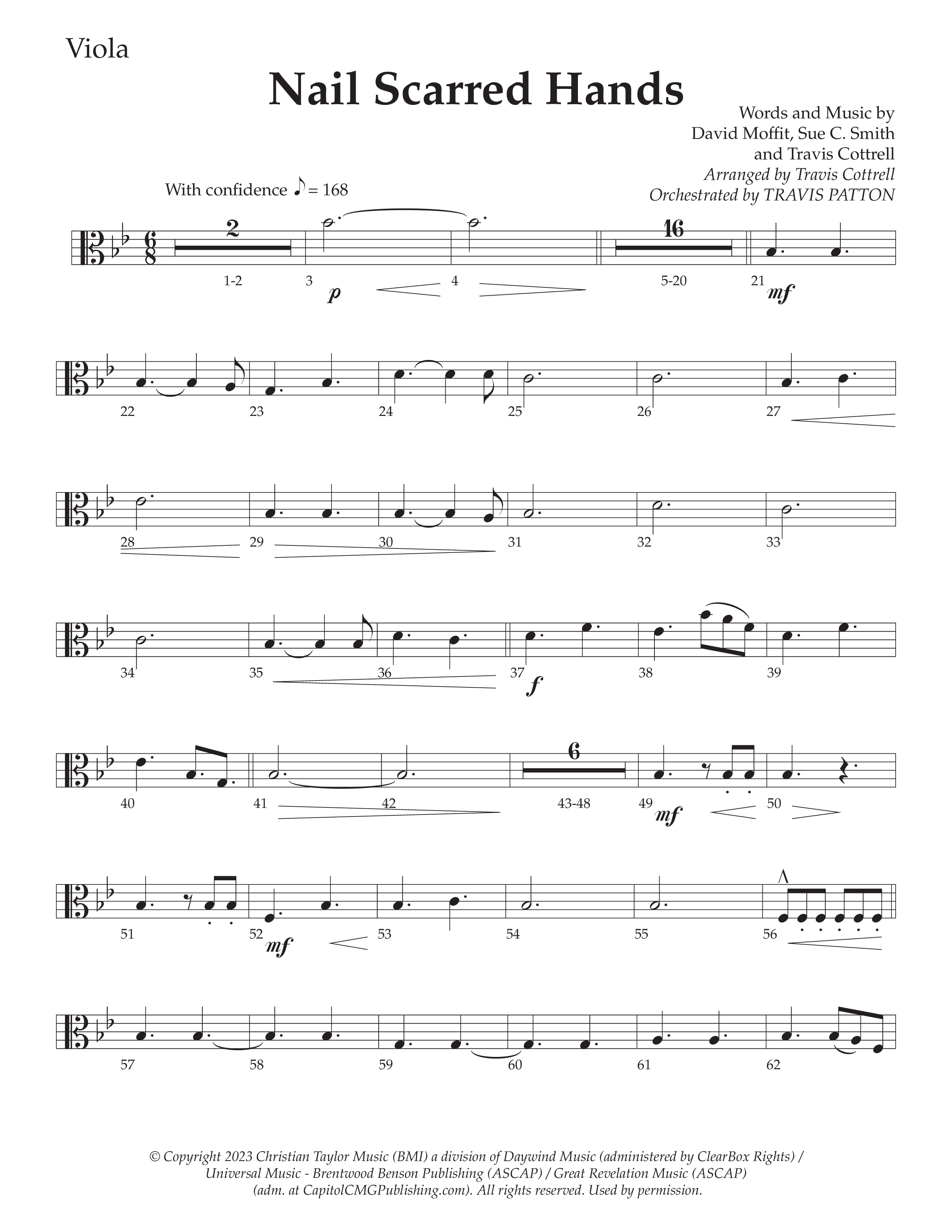 Nail Scarred Hands (Choral Anthem SATB) Viola (Daywind Worship / Arr. Travis Cottrell)