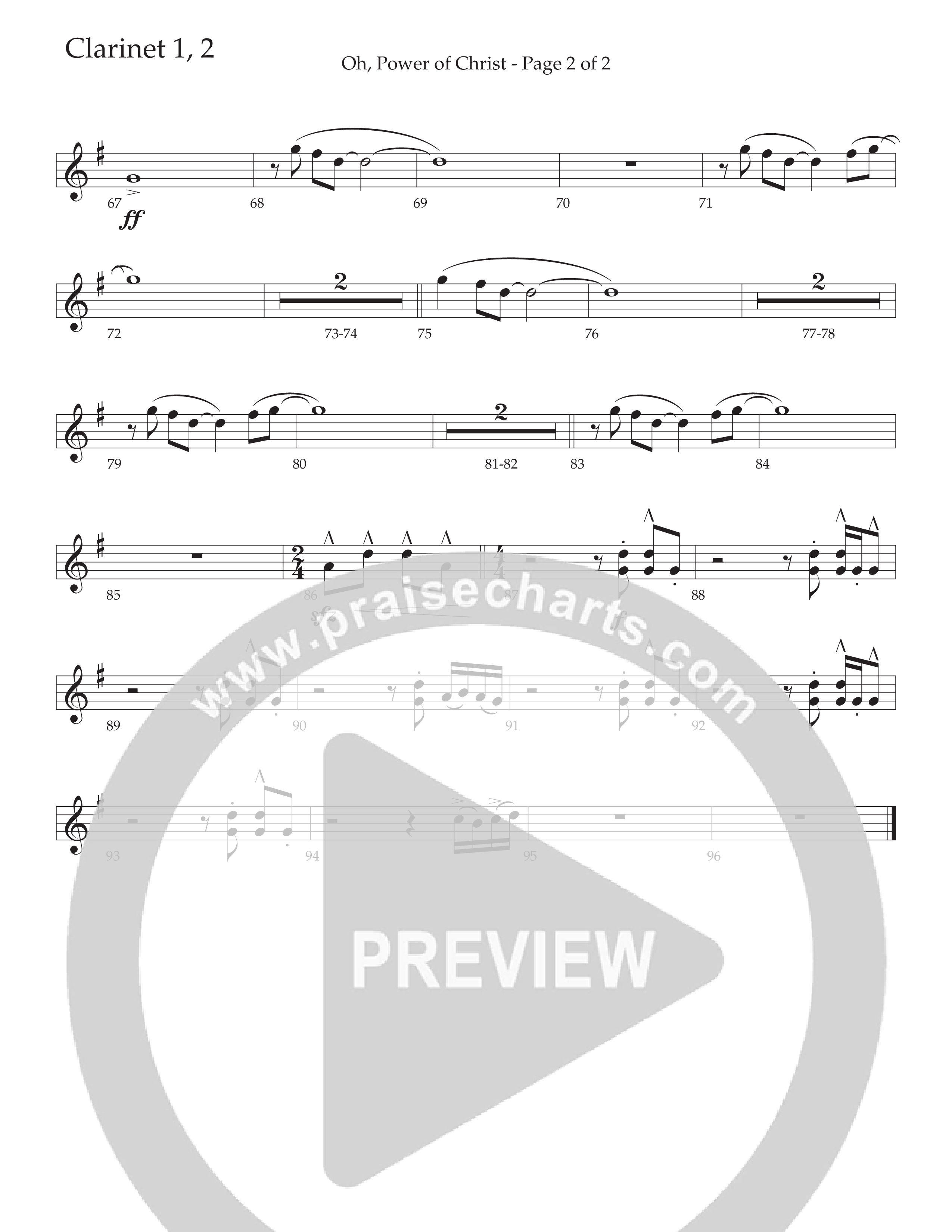 Oh Power Of Christ (Choral Anthem SATB) Clarinet 1/2 (Daywind Worship / Arr. Cliff Duren)