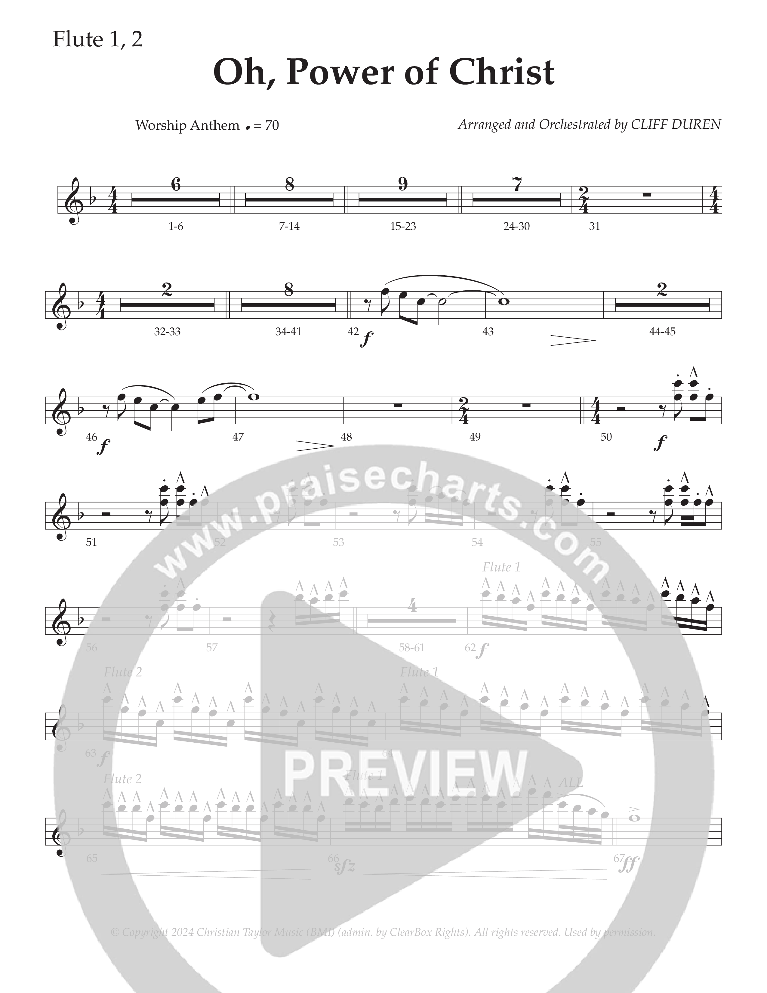 Oh Power Of Christ (Choral Anthem SATB) Flute 1/2 (Daywind Worship / Arr. Cliff Duren)