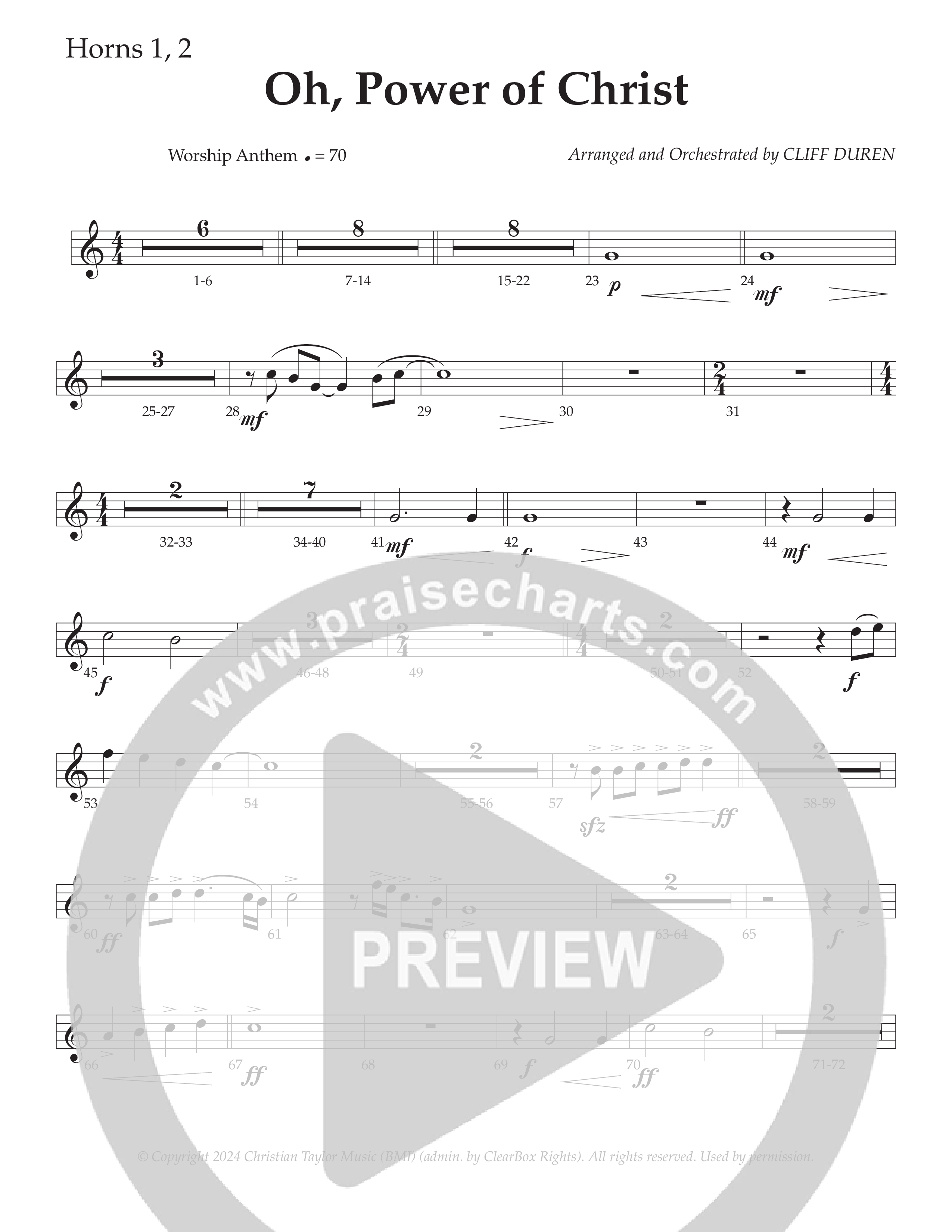 Oh Power Of Christ (Choral Anthem SATB) French Horn 1/2 (Daywind Worship / Arr. Cliff Duren)