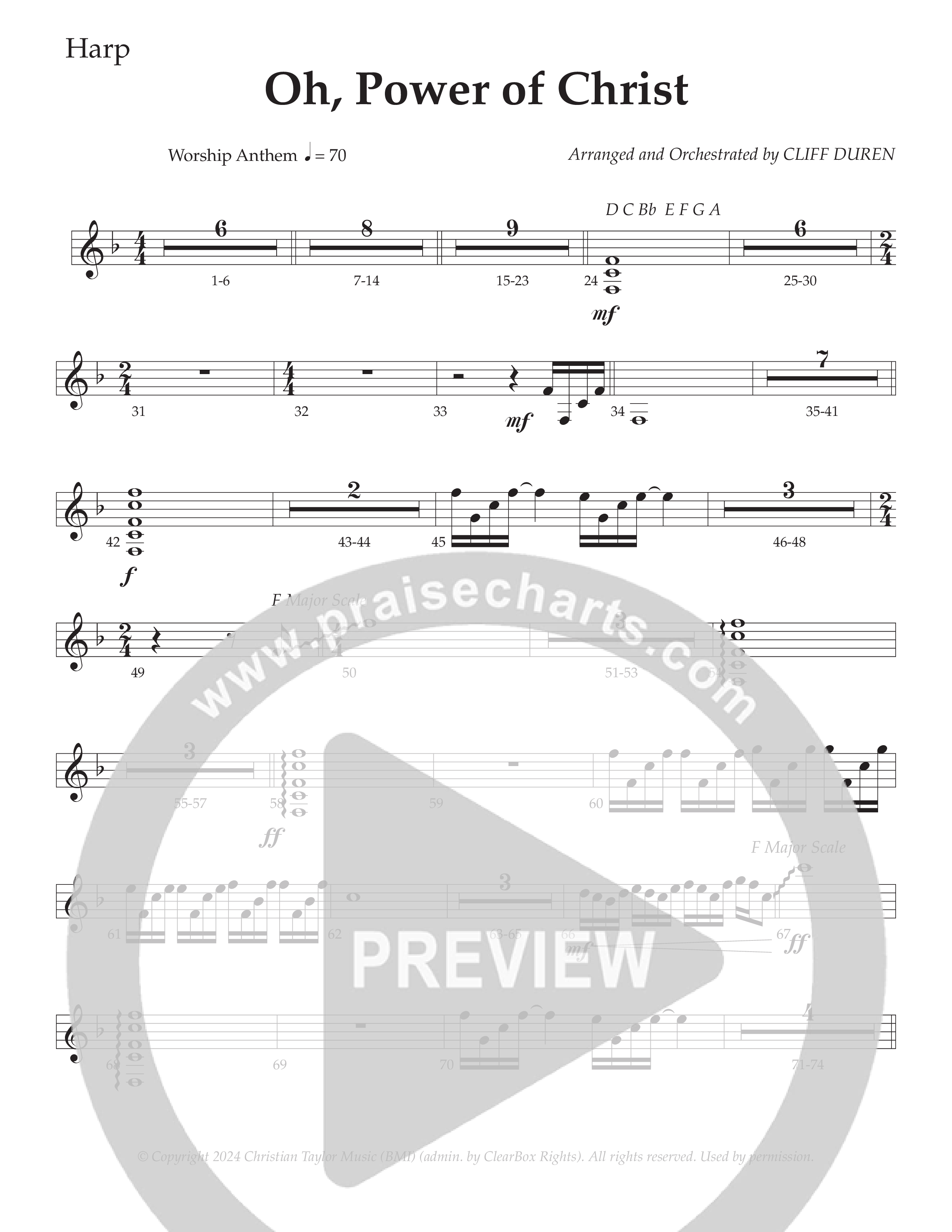 Oh Power Of Christ (Choral Anthem SATB) Harp (Daywind Worship / Arr. Cliff Duren)