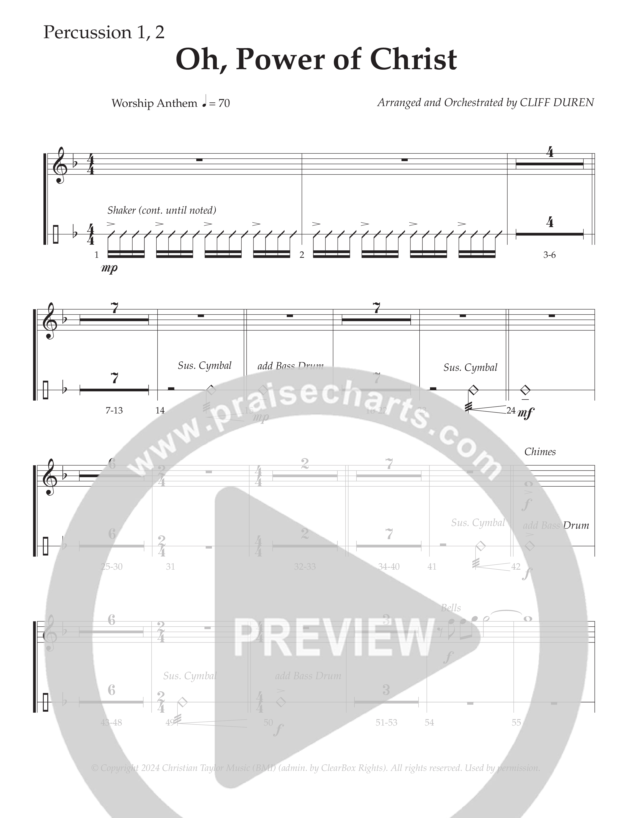 Oh Power Of Christ (Choral Anthem SATB) Percussion 1/2 (Daywind Worship / Arr. Cliff Duren)
