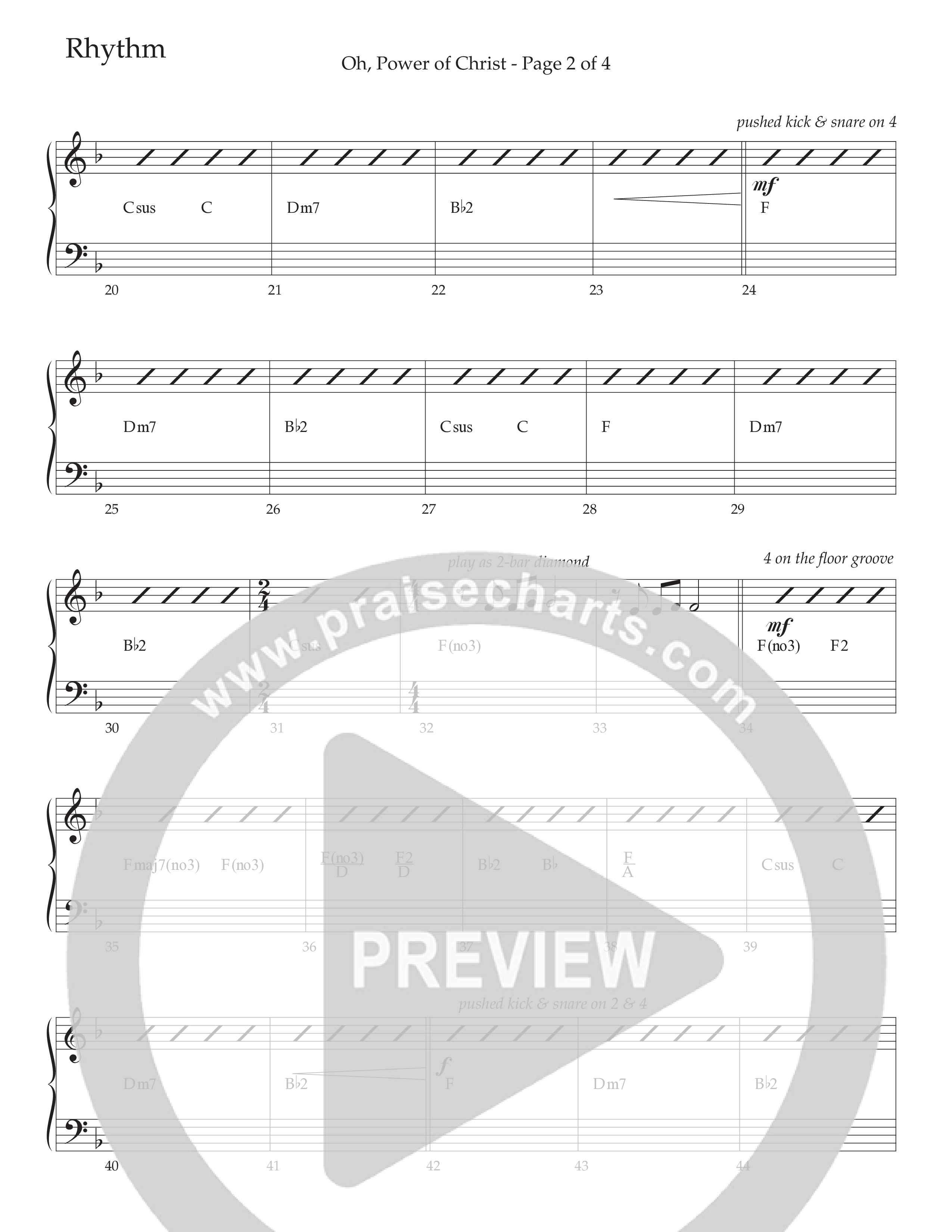 Oh Power Of Christ (Choral Anthem SATB) Rhythm Chart (Daywind Worship / Arr. Cliff Duren)