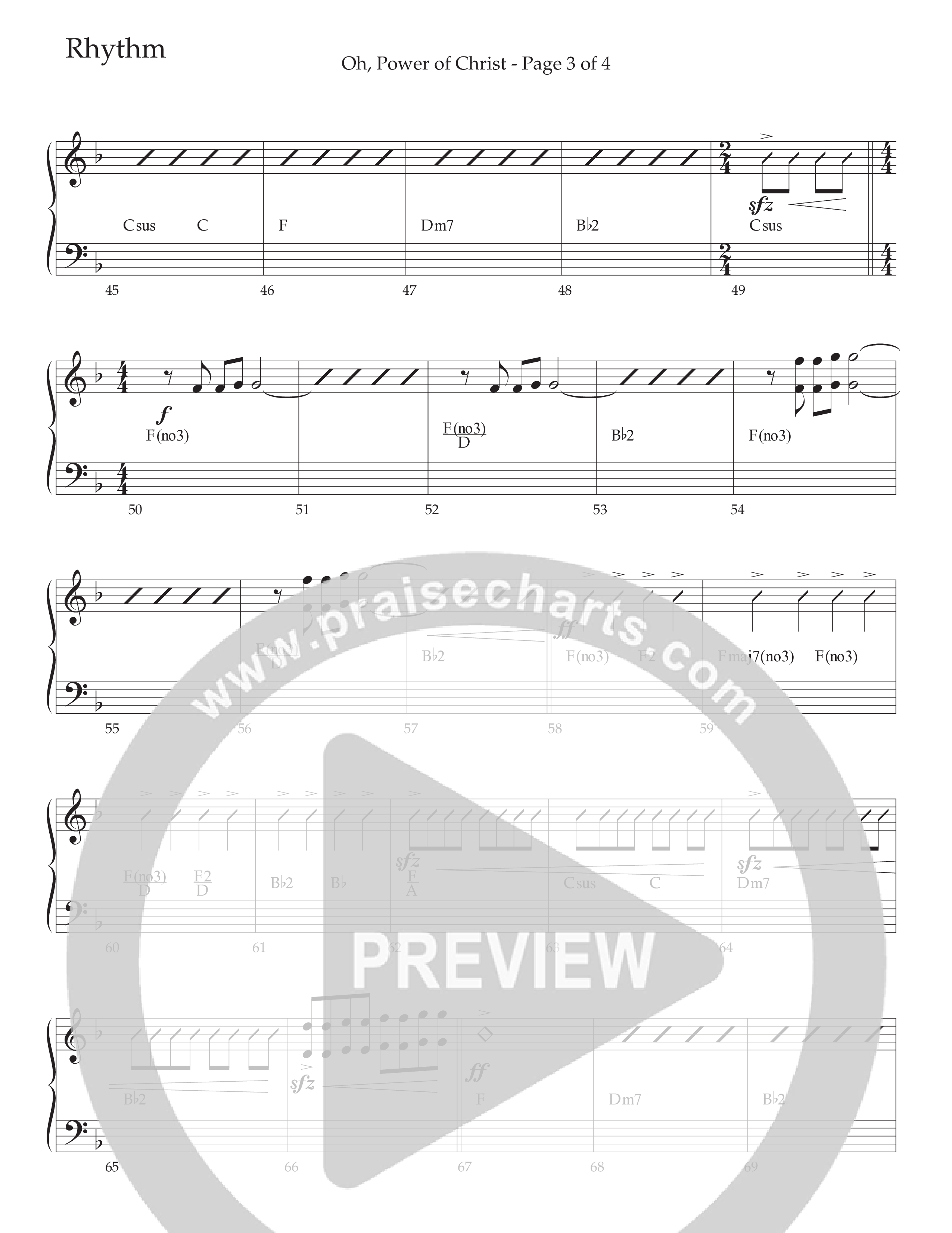 Oh Power Of Christ (Choral Anthem SATB) Rhythm Chart (Daywind Worship / Arr. Cliff Duren)