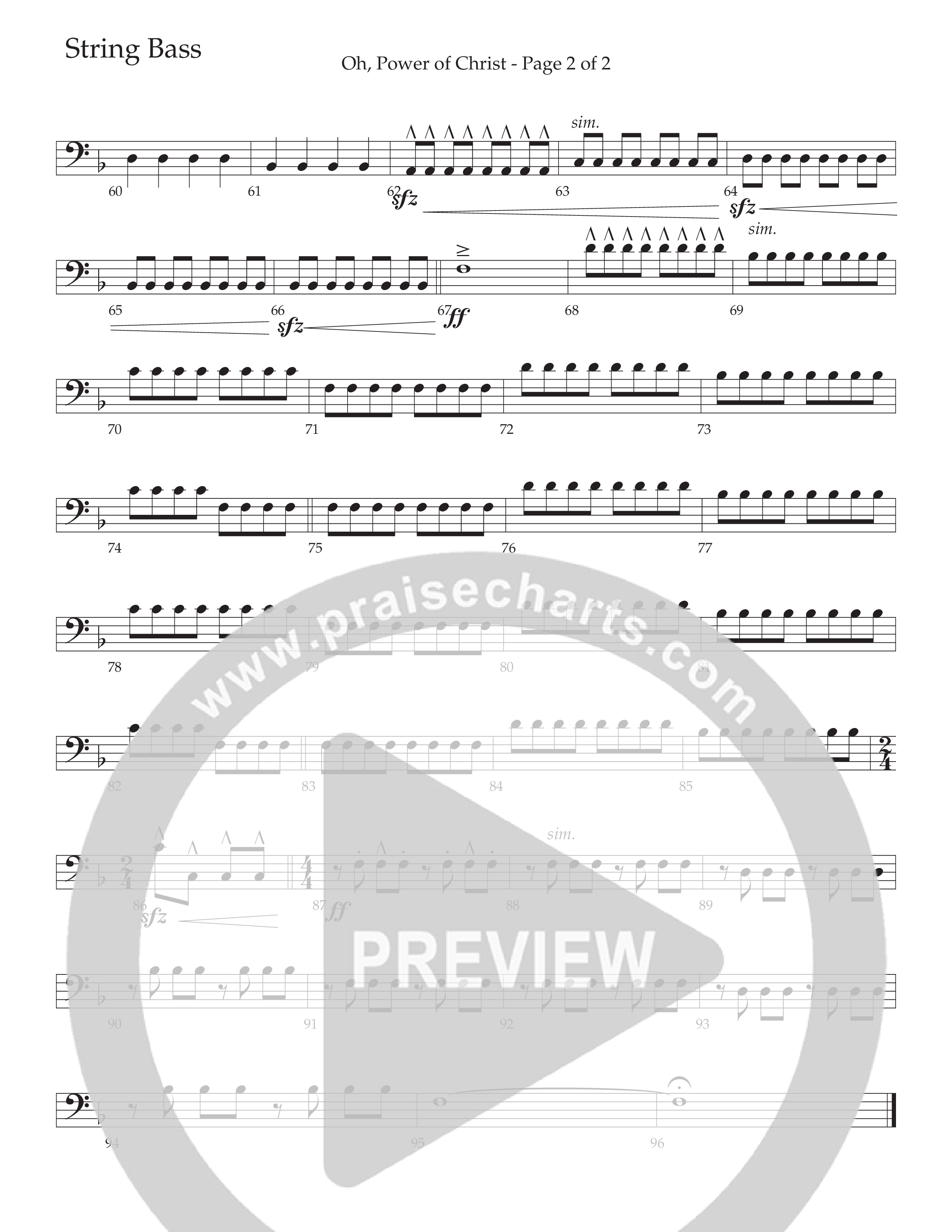 Oh Power Of Christ (Choral Anthem SATB) String Bass (Daywind Worship / Arr. Cliff Duren)