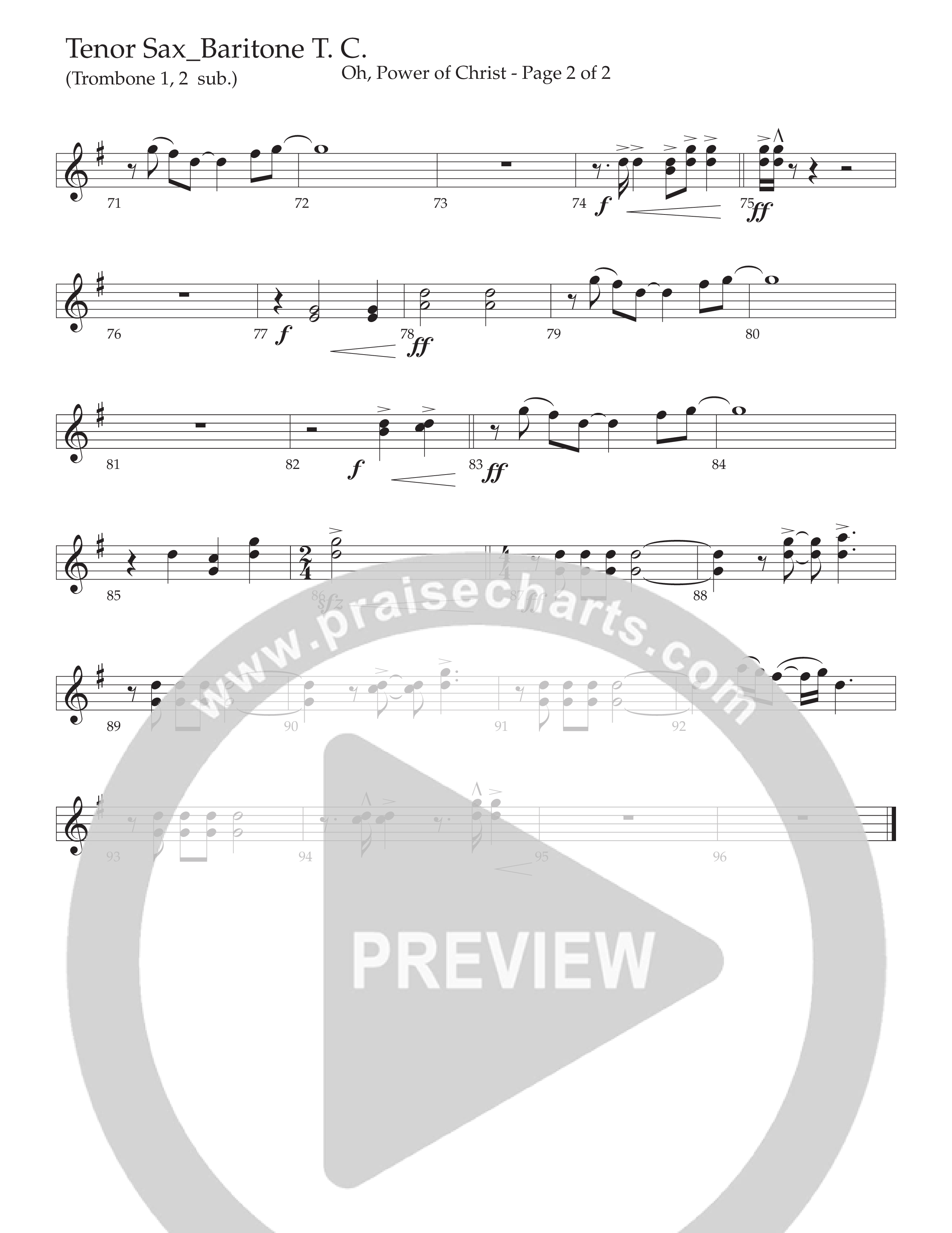 Oh Power Of Christ (Choral Anthem SATB) Tenor Sax/Baritone T.C. (Daywind Worship / Arr. Cliff Duren)