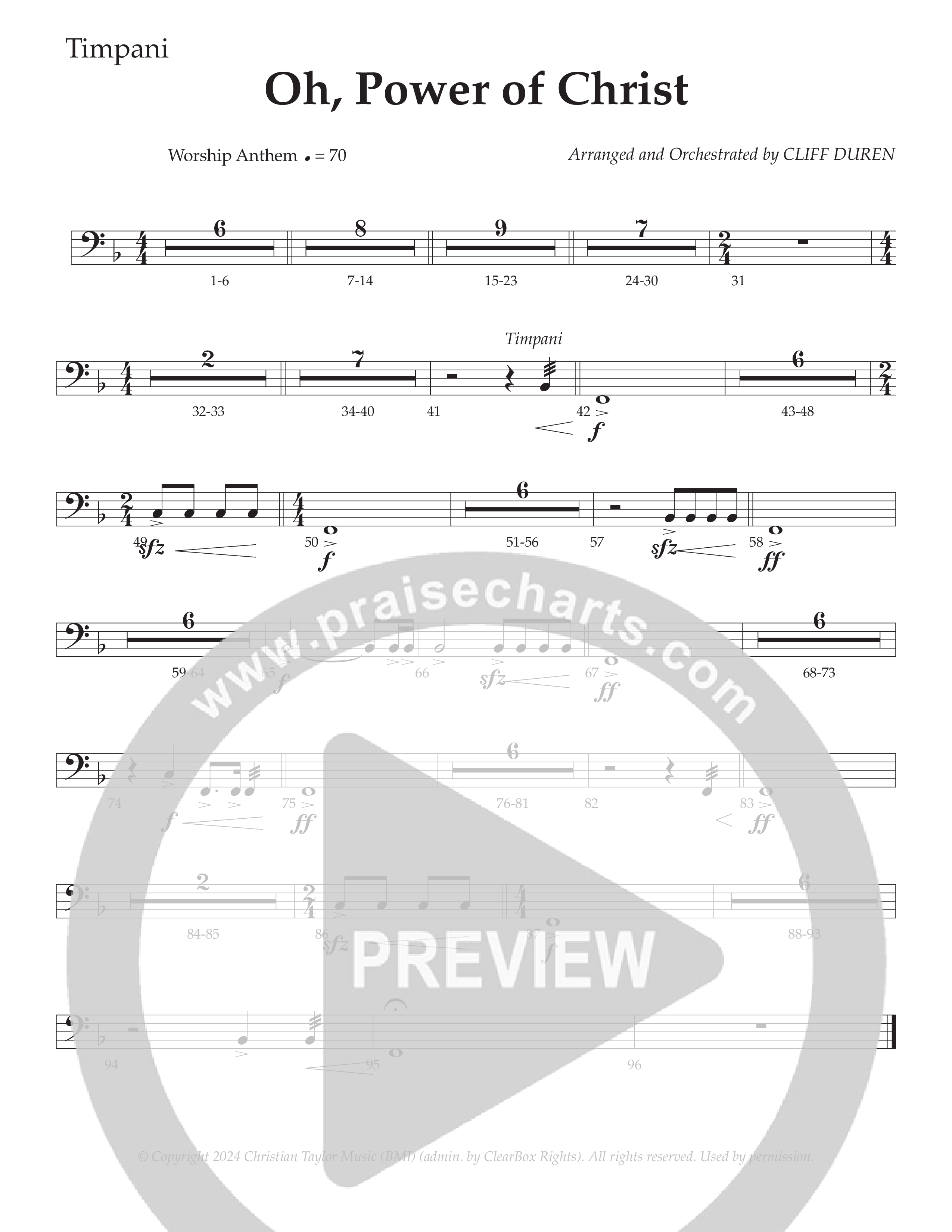 Oh Power Of Christ (Choral Anthem SATB) Timpani (Daywind Worship / Arr. Cliff Duren)
