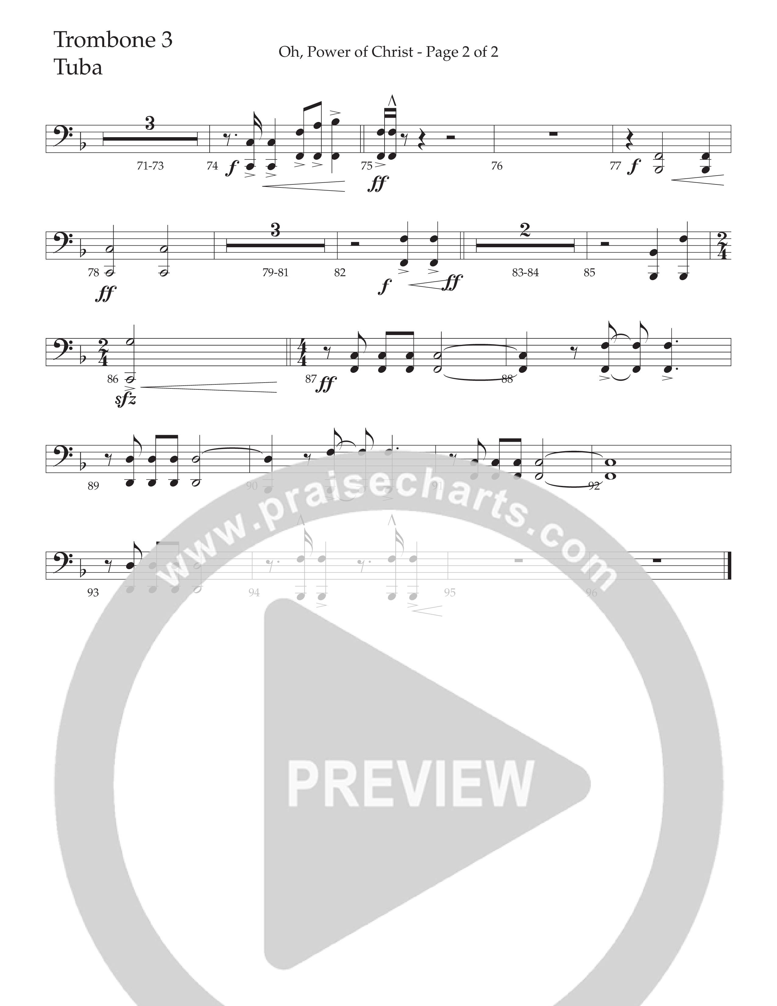 Oh Power Of Christ (Choral Anthem SATB) Trombone 3/Tuba (Daywind Worship / Arr. Cliff Duren)