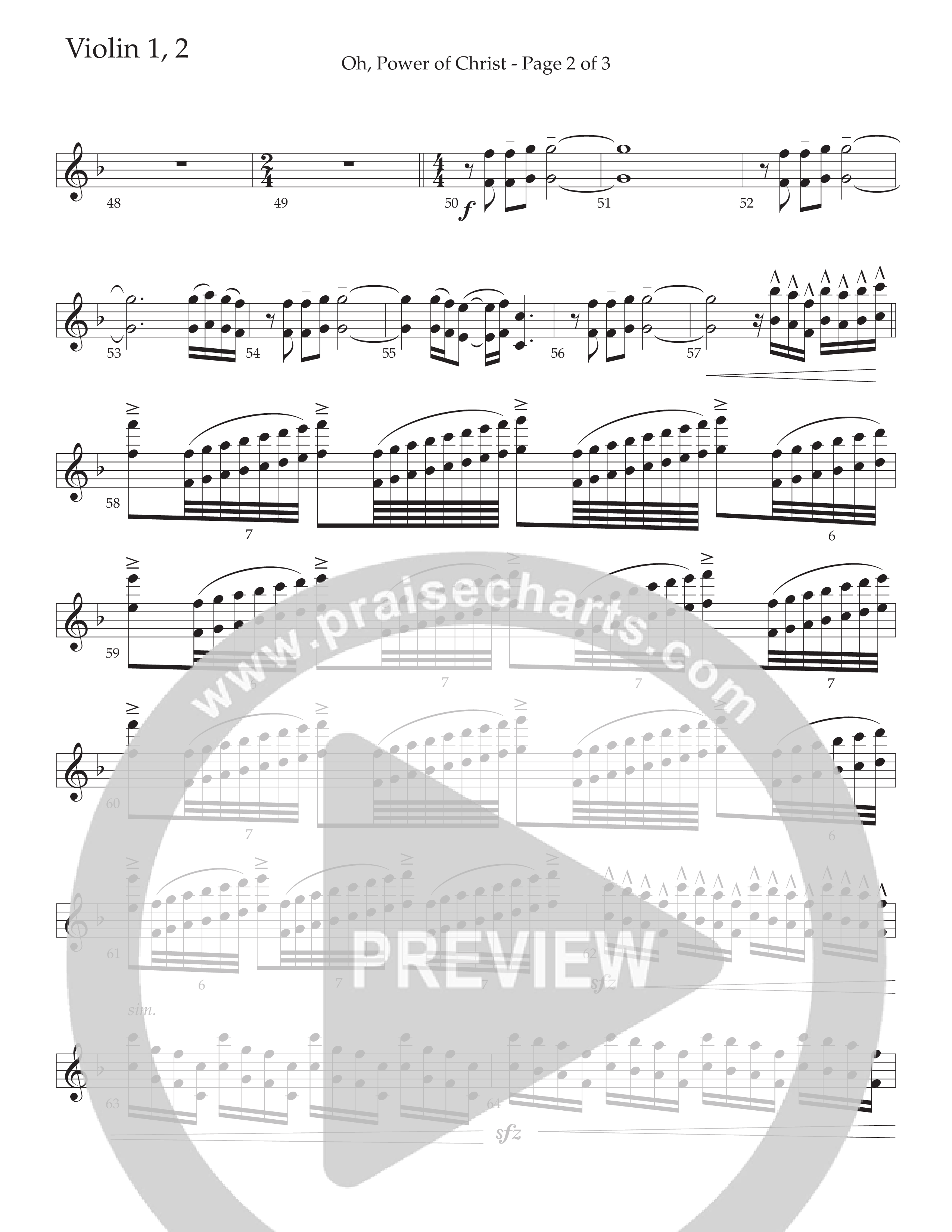 Oh Power Of Christ (Choral Anthem SATB) Violin 1/2 (Daywind Worship / Arr. Cliff Duren)