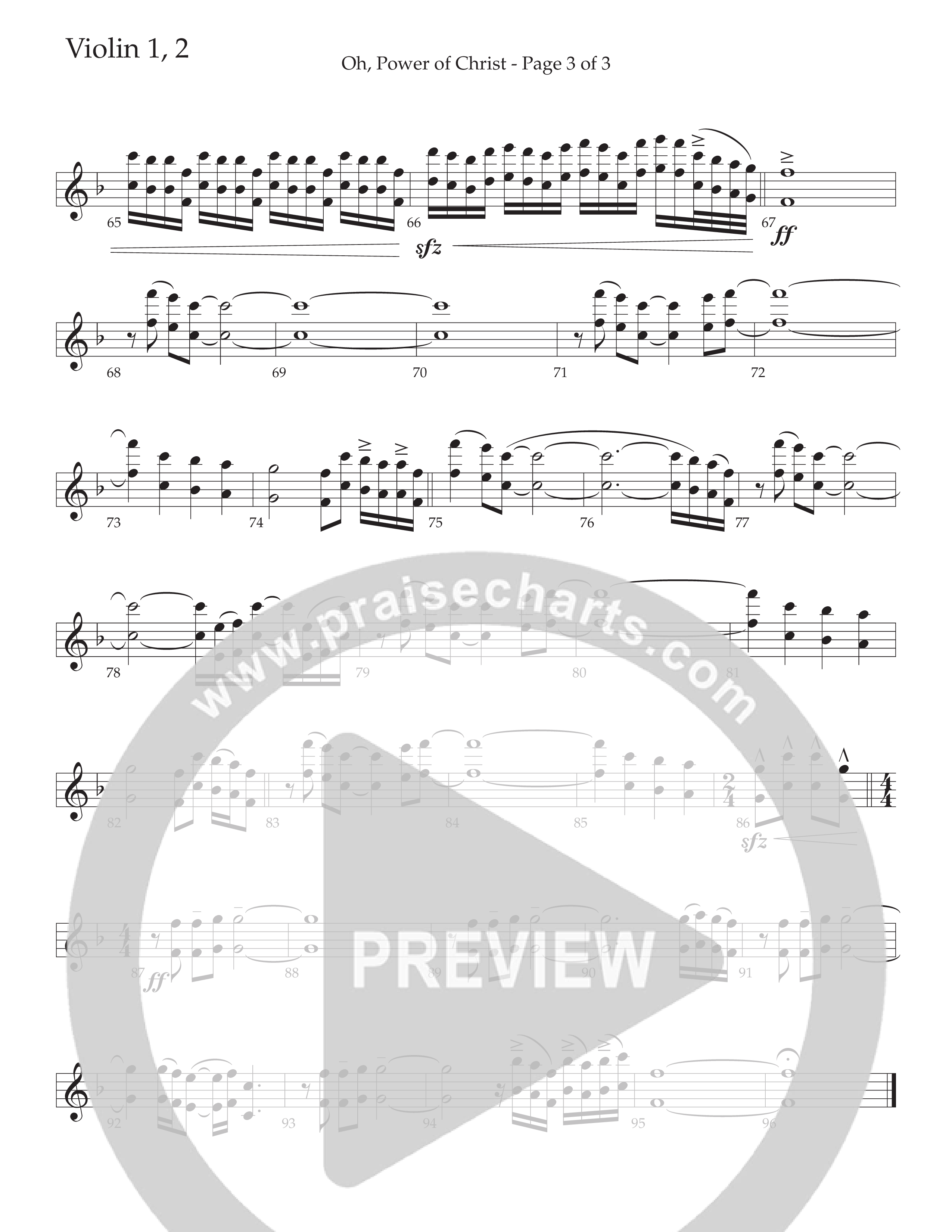 Oh Power Of Christ (Choral Anthem SATB) Violin 1/2 (Daywind Worship / Arr. Cliff Duren)