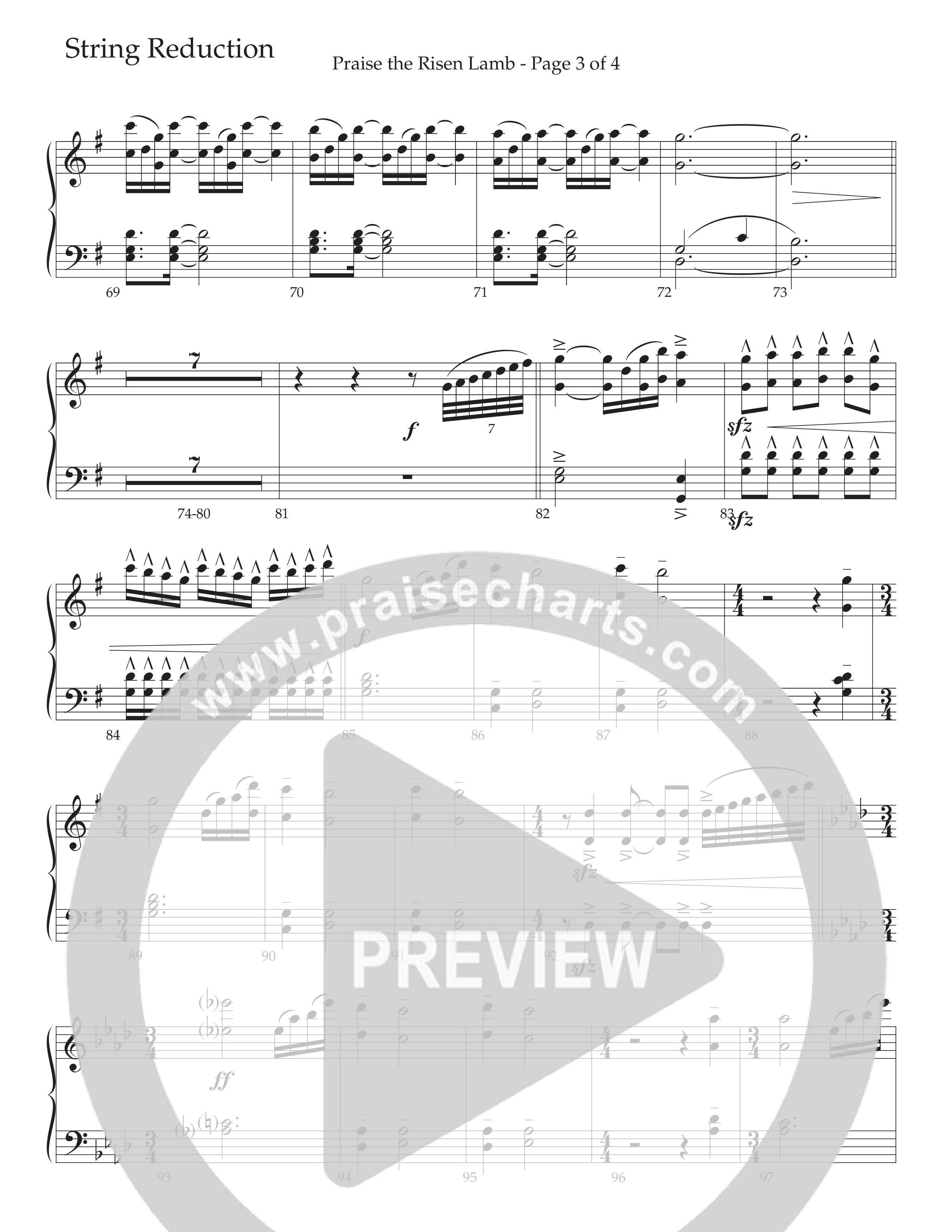 Praise The Risen Lamb (Choral Anthem SATB) String Reduction (Daywind Worship / Arr. Cliff Duren)