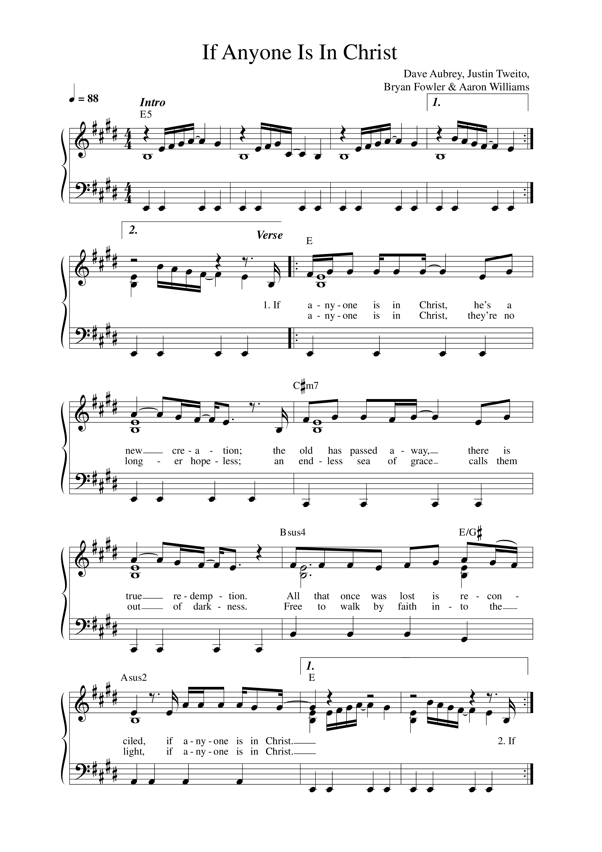 If Anyone Is In Christ Lead Sheet Melody (Aaron Williams)