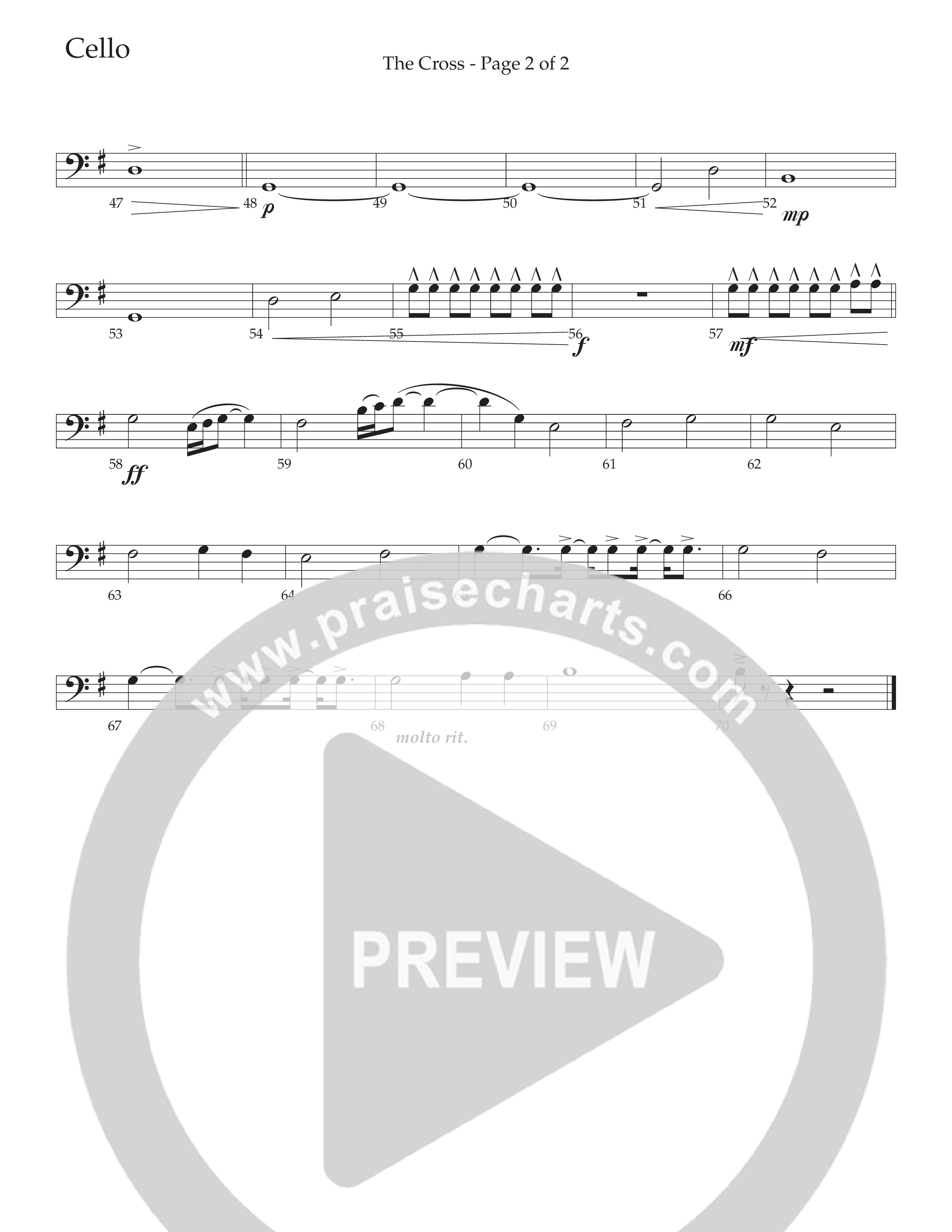 The Cross (Choral Anthem SATB) Cello (Daywind Worship / Arr. David Wise)