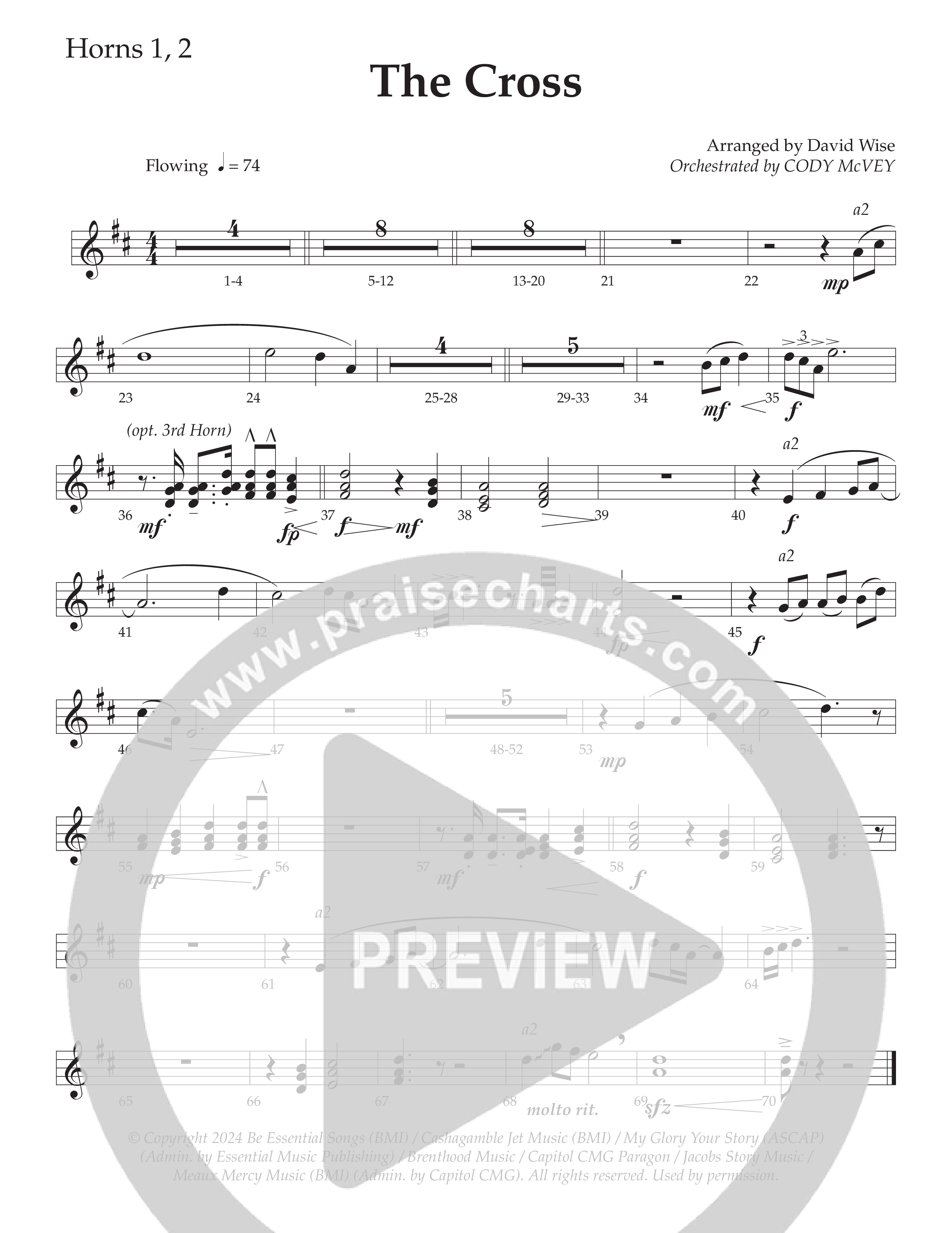 The Cross (Choral Anthem SATB) French Horn 1/2 (Daywind Worship / Arr. David Wise)