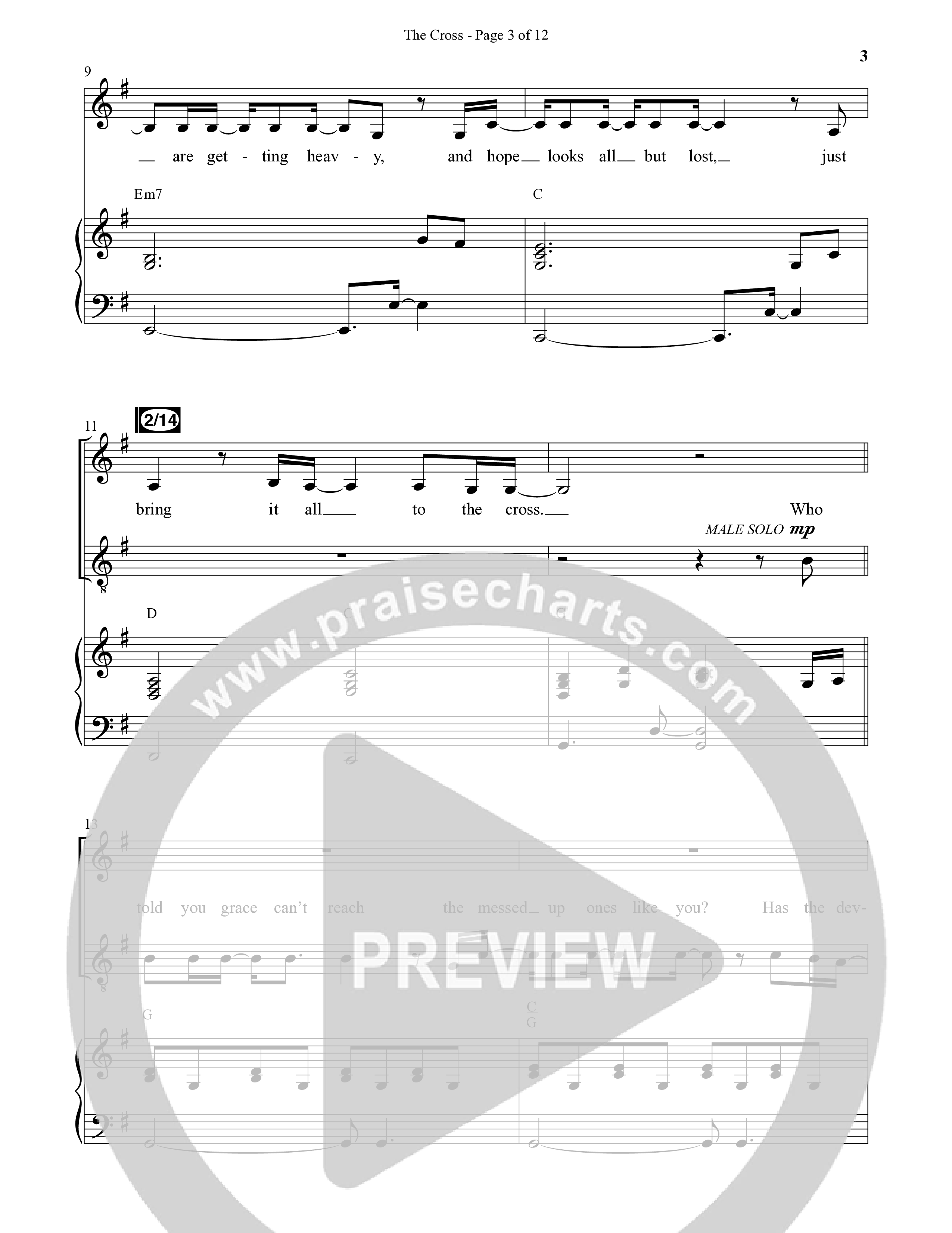 The Cross (Choral Anthem SATB) Anthem (SATB/Piano) (Daywind Worship / Arr. David Wise)
