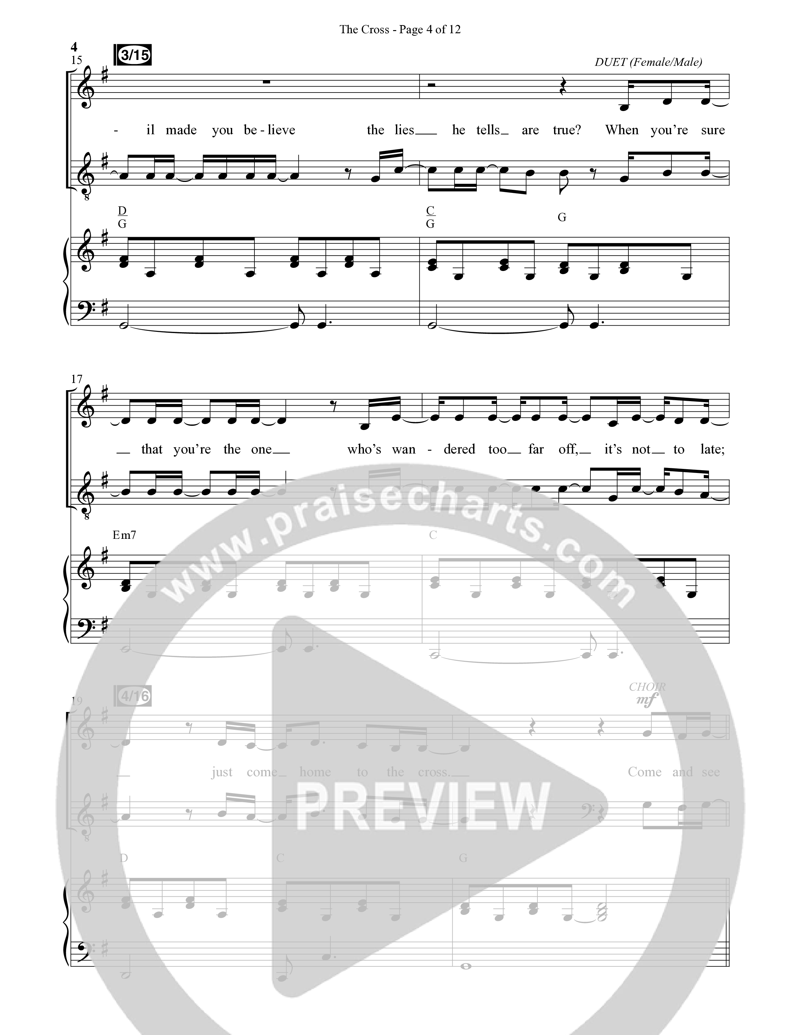 The Cross (Choral Anthem SATB) Anthem (SATB/Piano) (Daywind Worship / Arr. David Wise)