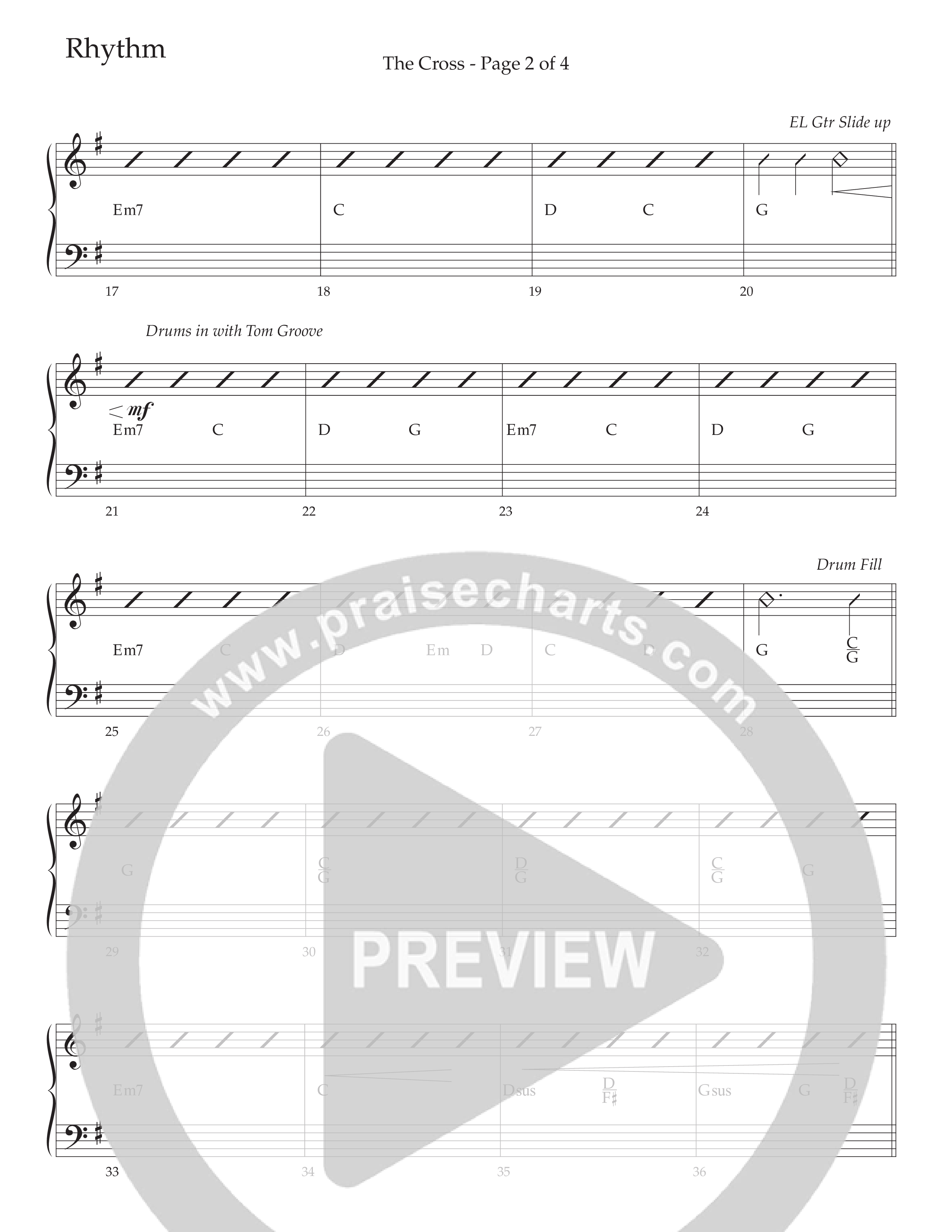The Cross (Choral Anthem SATB) Rhythm Chart (Daywind Worship / Arr. David Wise)