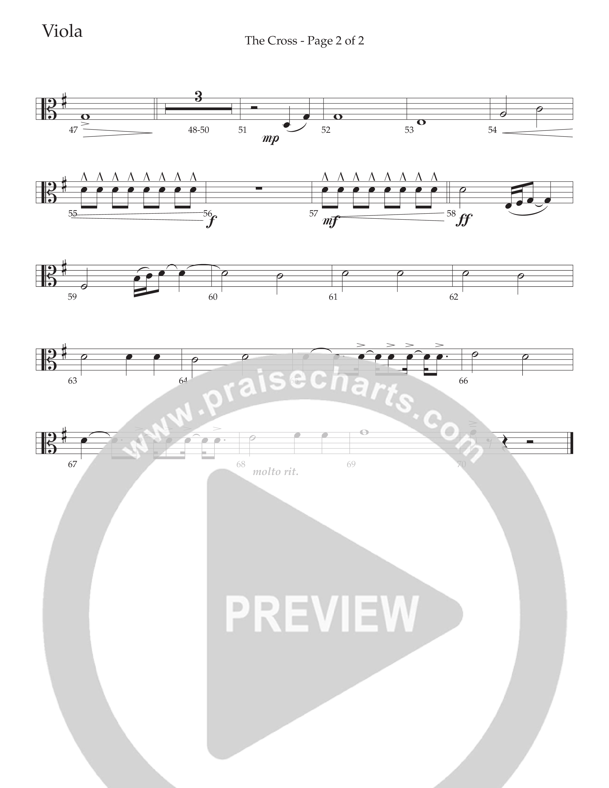 The Cross (Choral Anthem SATB) Viola (Daywind Worship / Arr. David Wise)