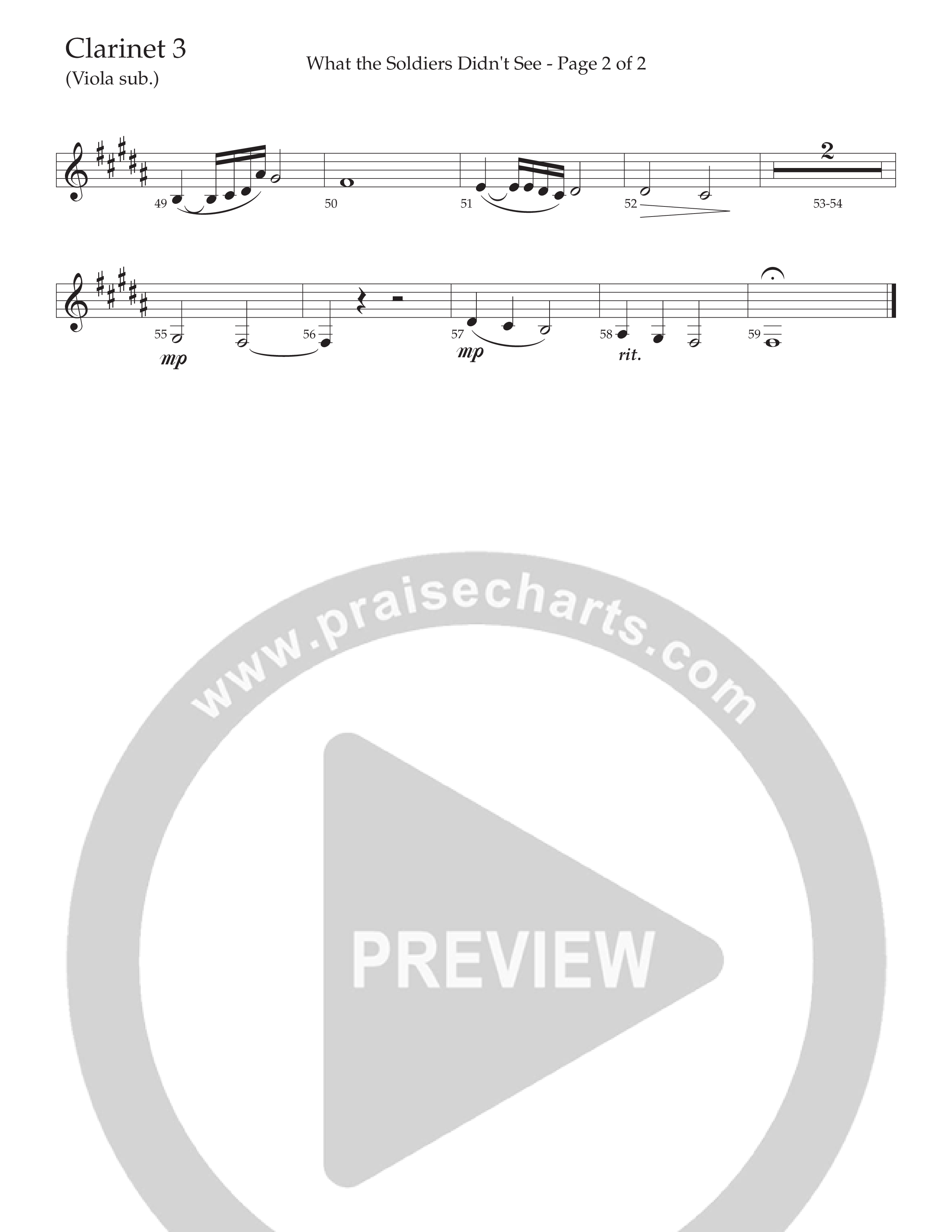 What The Soldiers Didn't See (Choral Anthem SATB) Clarinet 3 (Daywind Worship / Arr. Russell Mauldin)