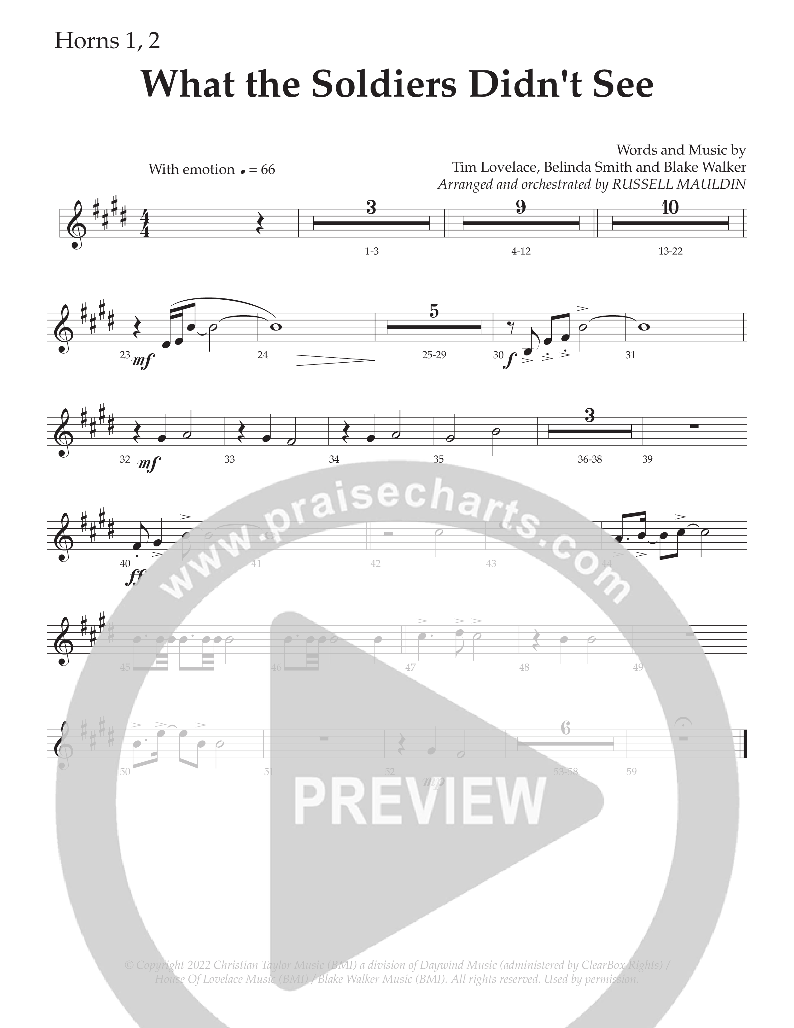 What The Soldiers Didn't See (Choral Anthem SATB) French Horn 1/2 (Daywind Worship / Arr. Russell Mauldin)