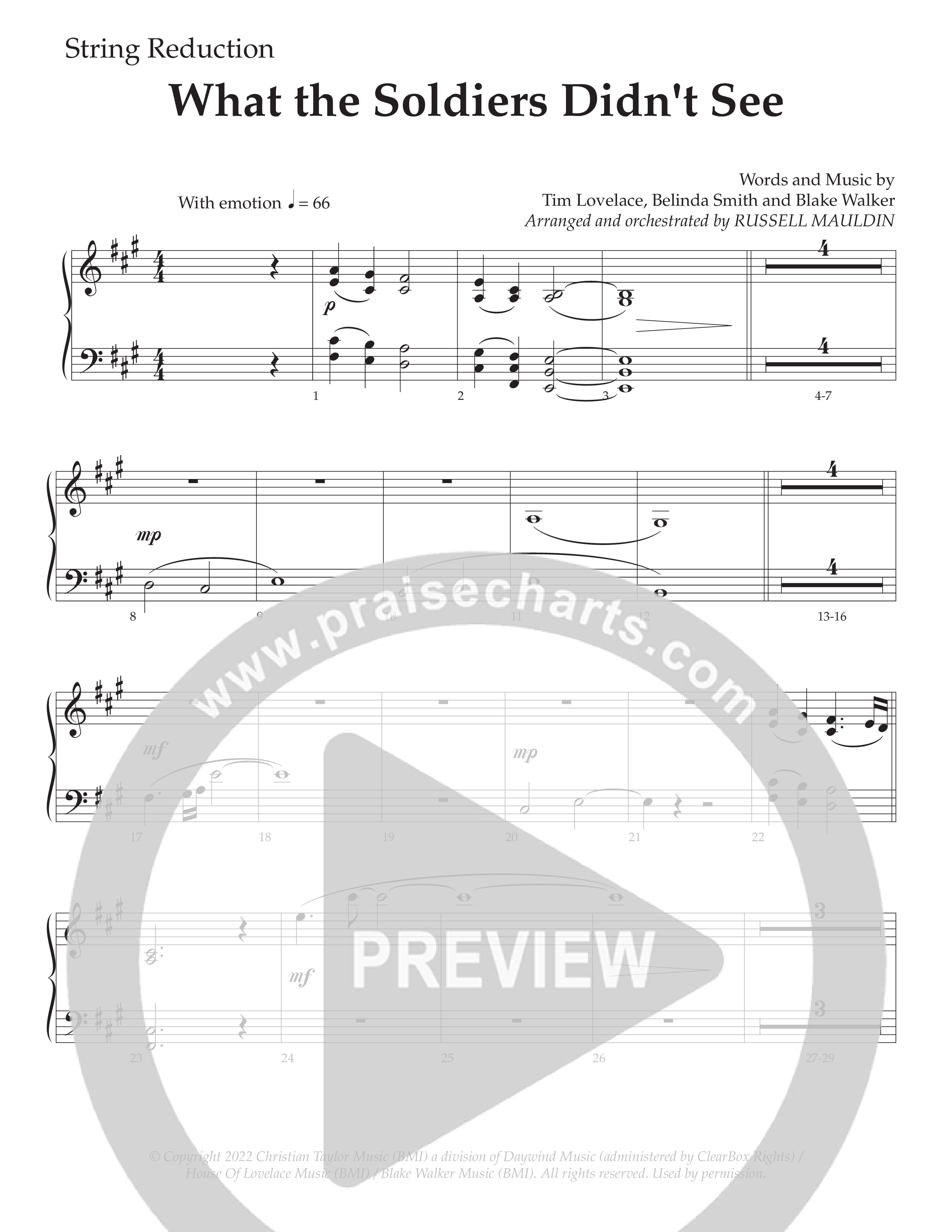 What The Soldiers Didn't See (Choral Anthem SATB) String Reduction (Daywind Worship / Arr. Russell Mauldin)