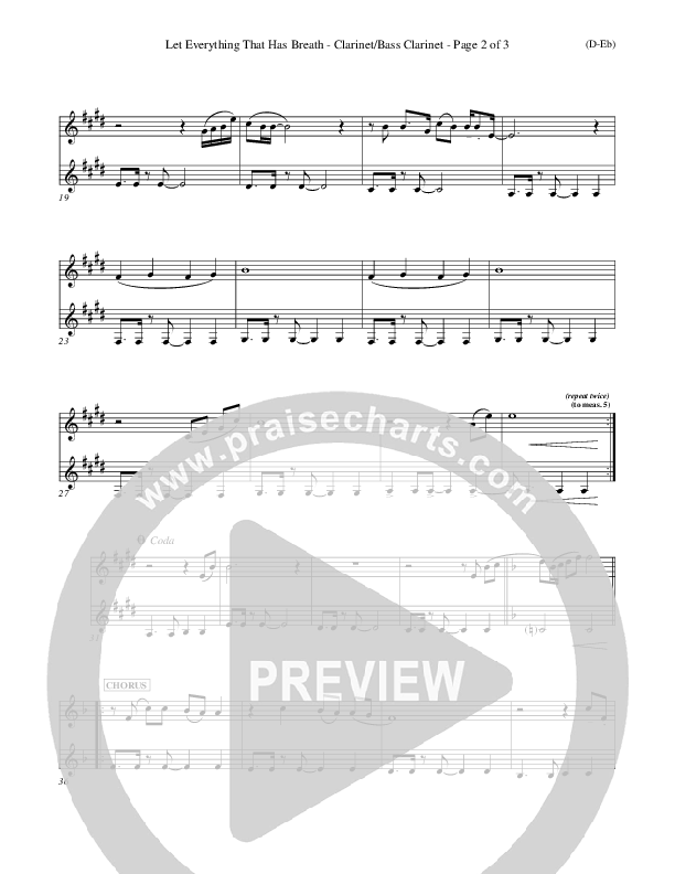 Let Everything That Has Breath Bass Clarinet (Matt Redman)