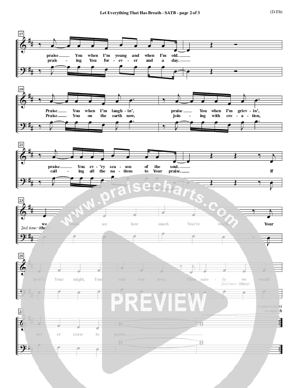 Let Everything That Has Breath Choir Sheet (SATB) (Matt Redman)