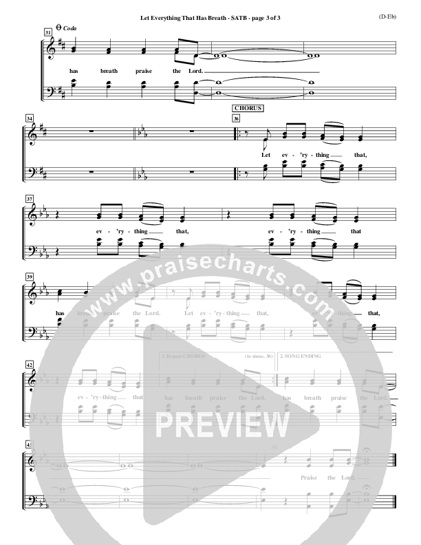 Let Everything That Has Breath Choir Sheet (SATB) (Matt Redman)