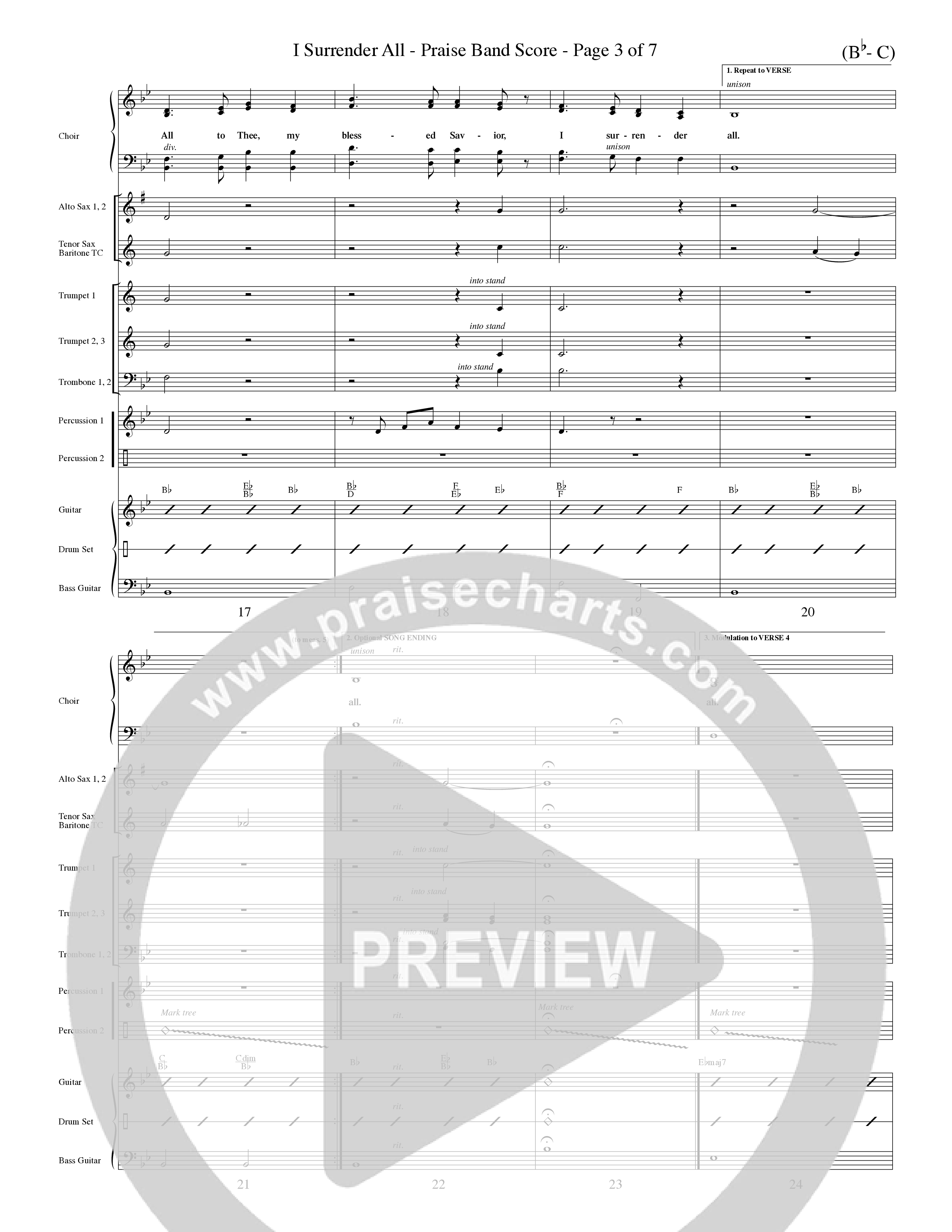 I Surrender All (Choral Anthem SATB) PraiseBand (incl. Brass) (Word Music Choral / Arr. Travis Cottrell / Orch. Dave Williamson / Orch. Rob Thomas)