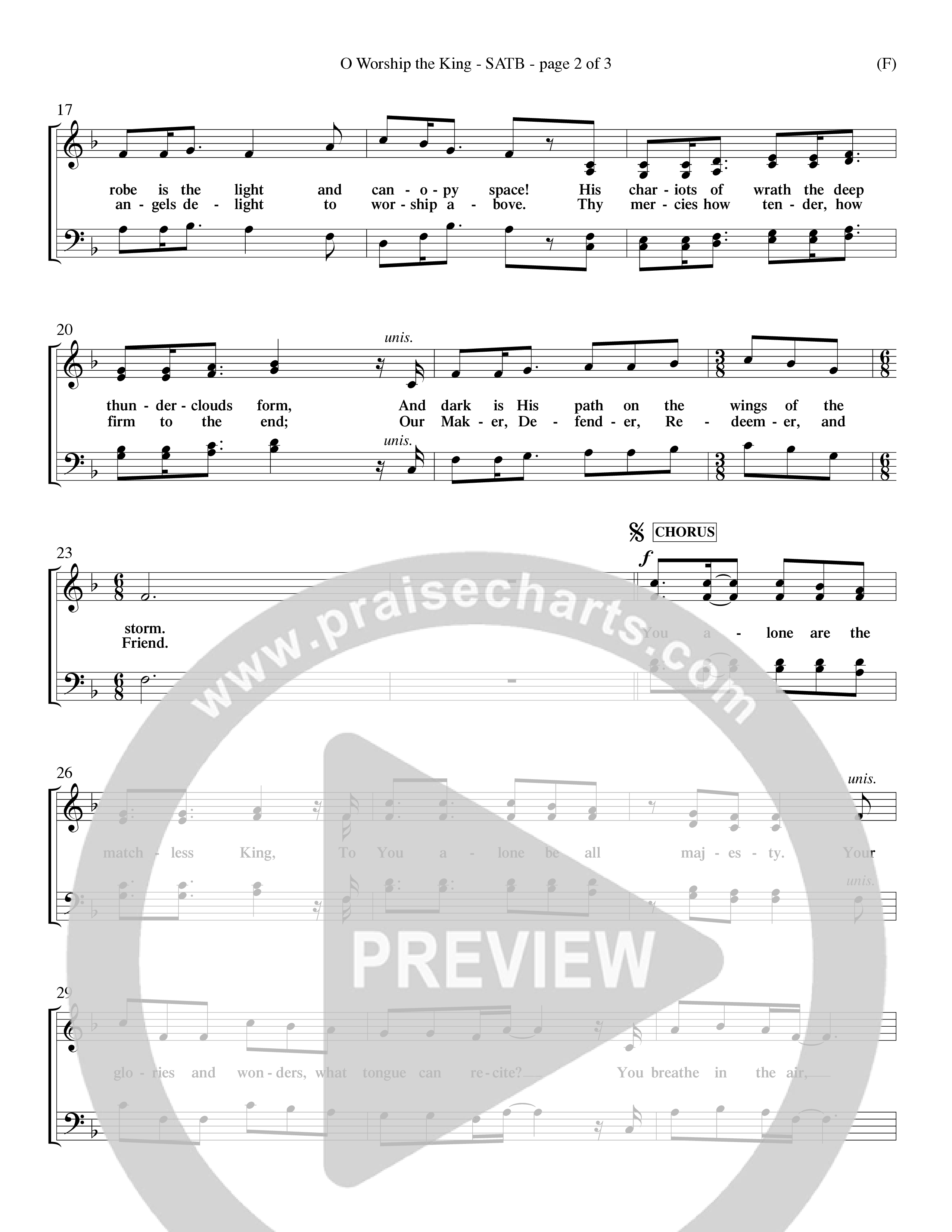 O Worship The King (Choral Anthem SATB) Choir Sheet (SATB) (Word Music Choral / Arr. Chris Tomlin)