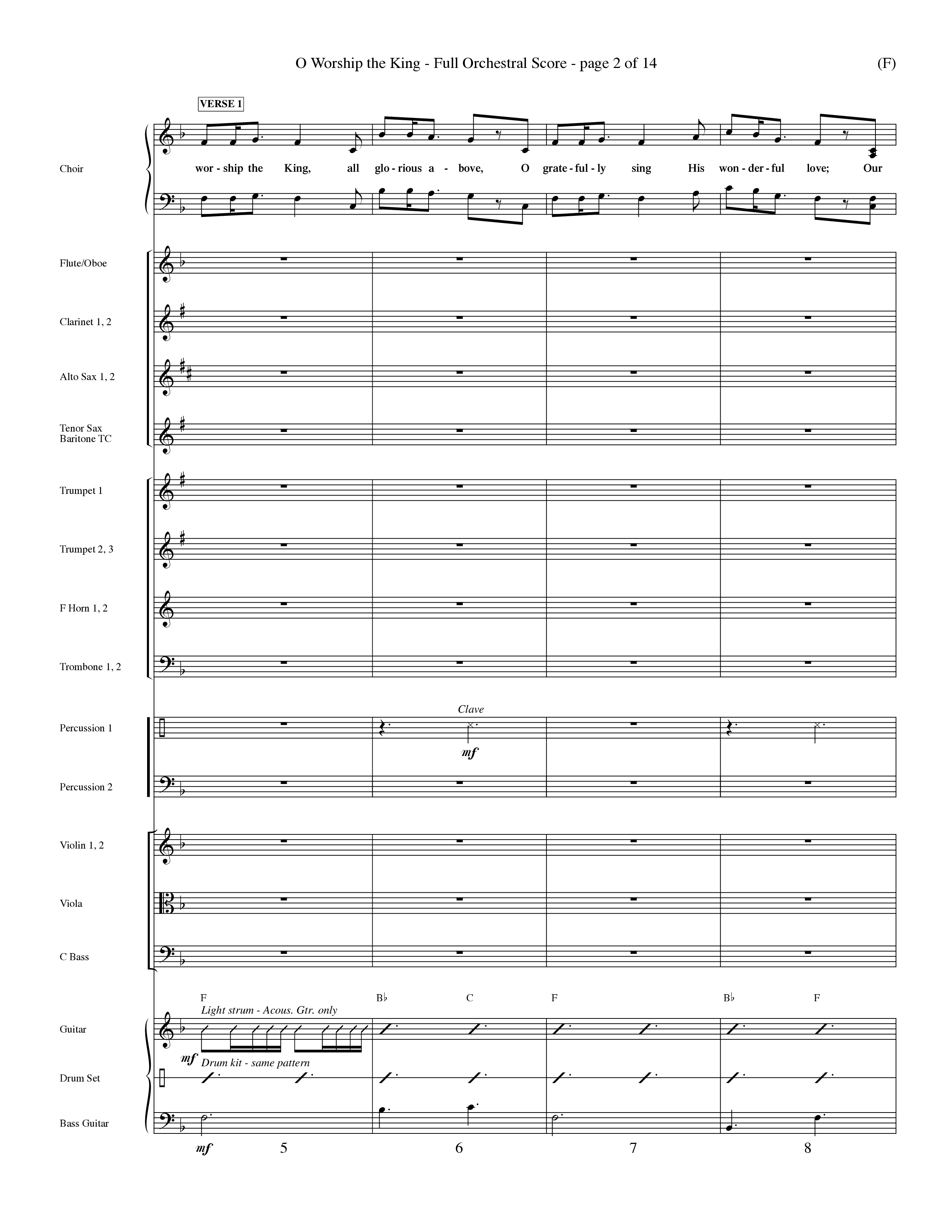 O Worship The King (Choral Anthem SATB) Orchestration (Word Music Choral / Arr. Chris Tomlin)