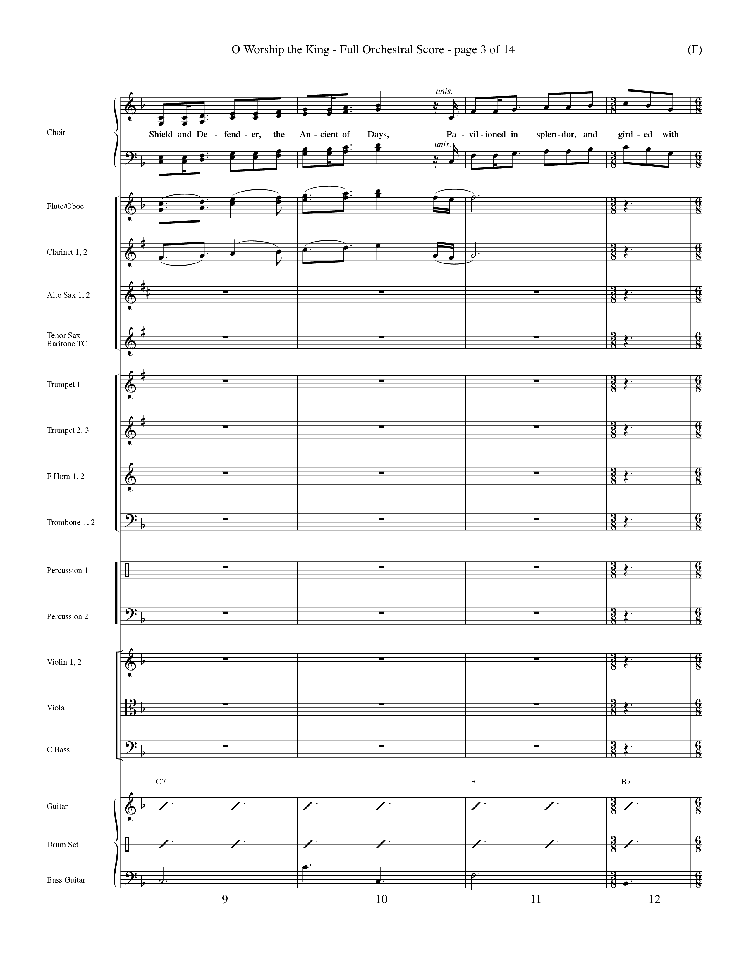 O Worship The King (Choral Anthem SATB) Orchestration (Word Music Choral / Arr. Chris Tomlin)