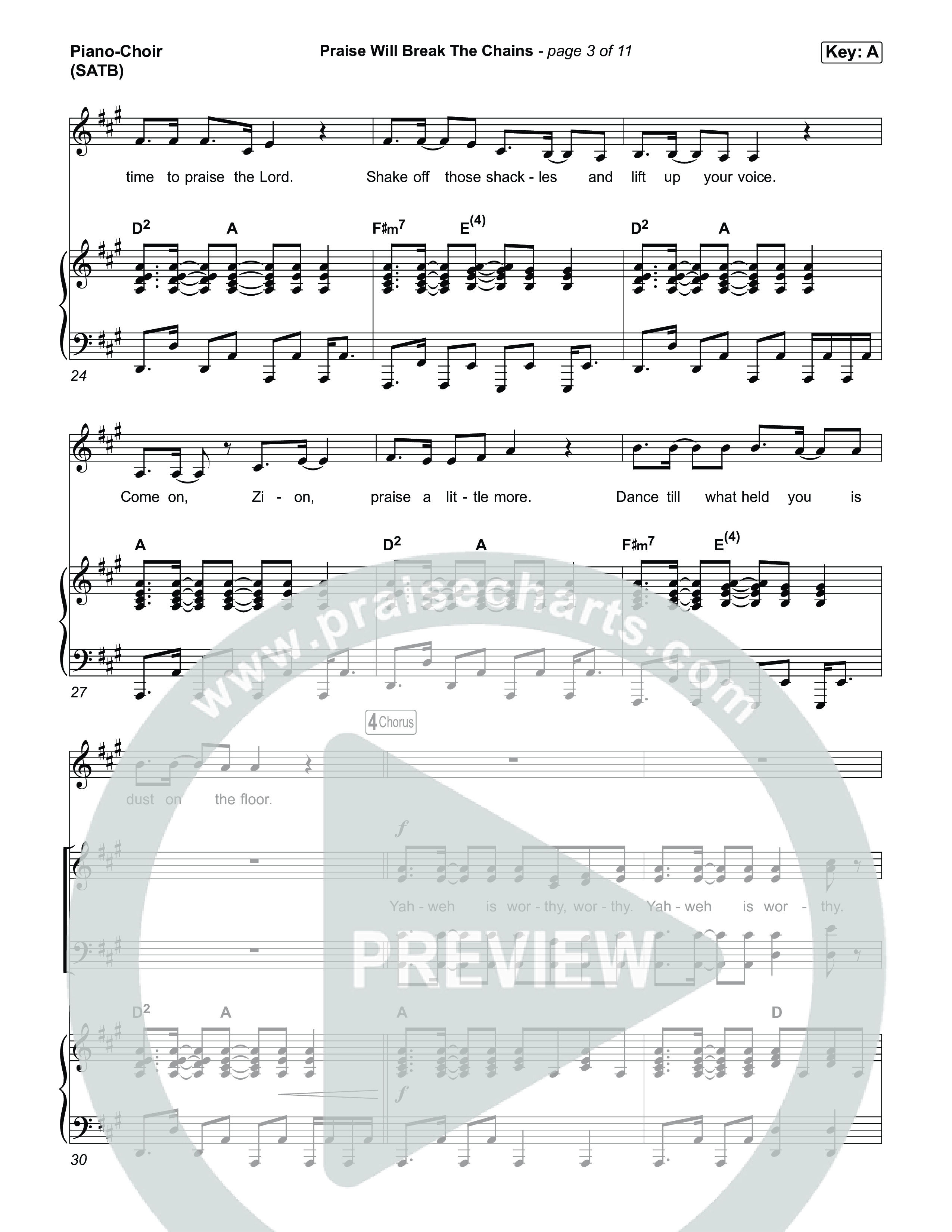 Praise Will Break The Chains Piano/Vocal Pack (Calvary Worship Live / Courtney Raley)