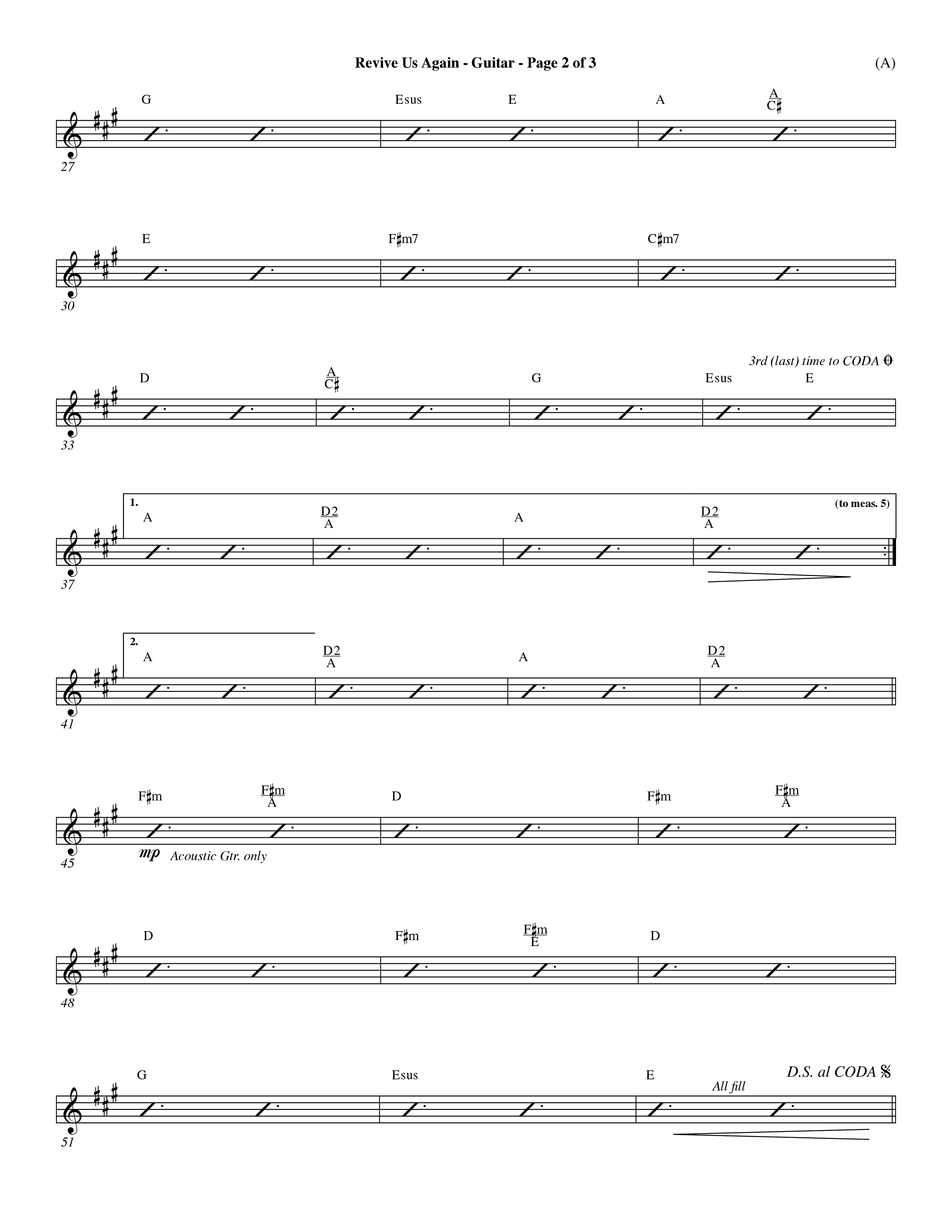 Revive Us Again  (Choral Anthem SATB) Acoustic Guitar (Word Music Choral / Orch. Dave Williamson)