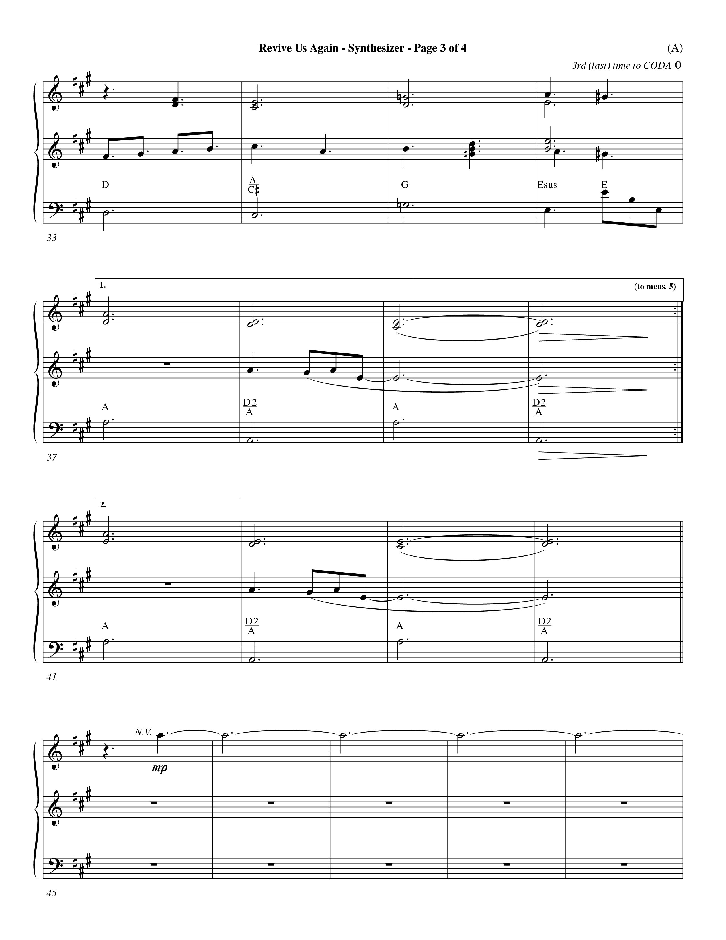 Revive Us Again (Choral Anthem SATB) Synth (Word Music Choral / Orch. Dave Williamson)