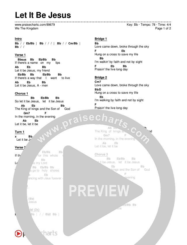 Let It Be Jesus Chords & Lyrics (We The Kingdom)