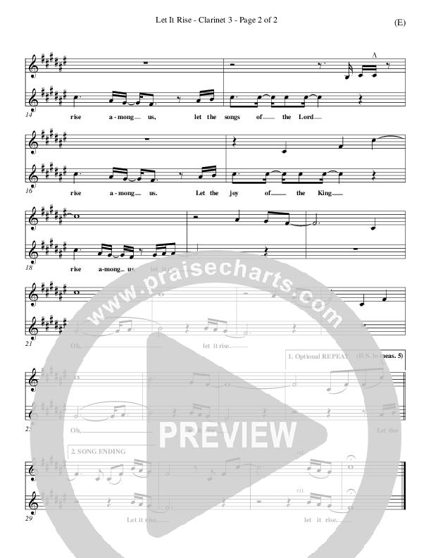 Let It Rise Clarinet 3 (Holland Davis)