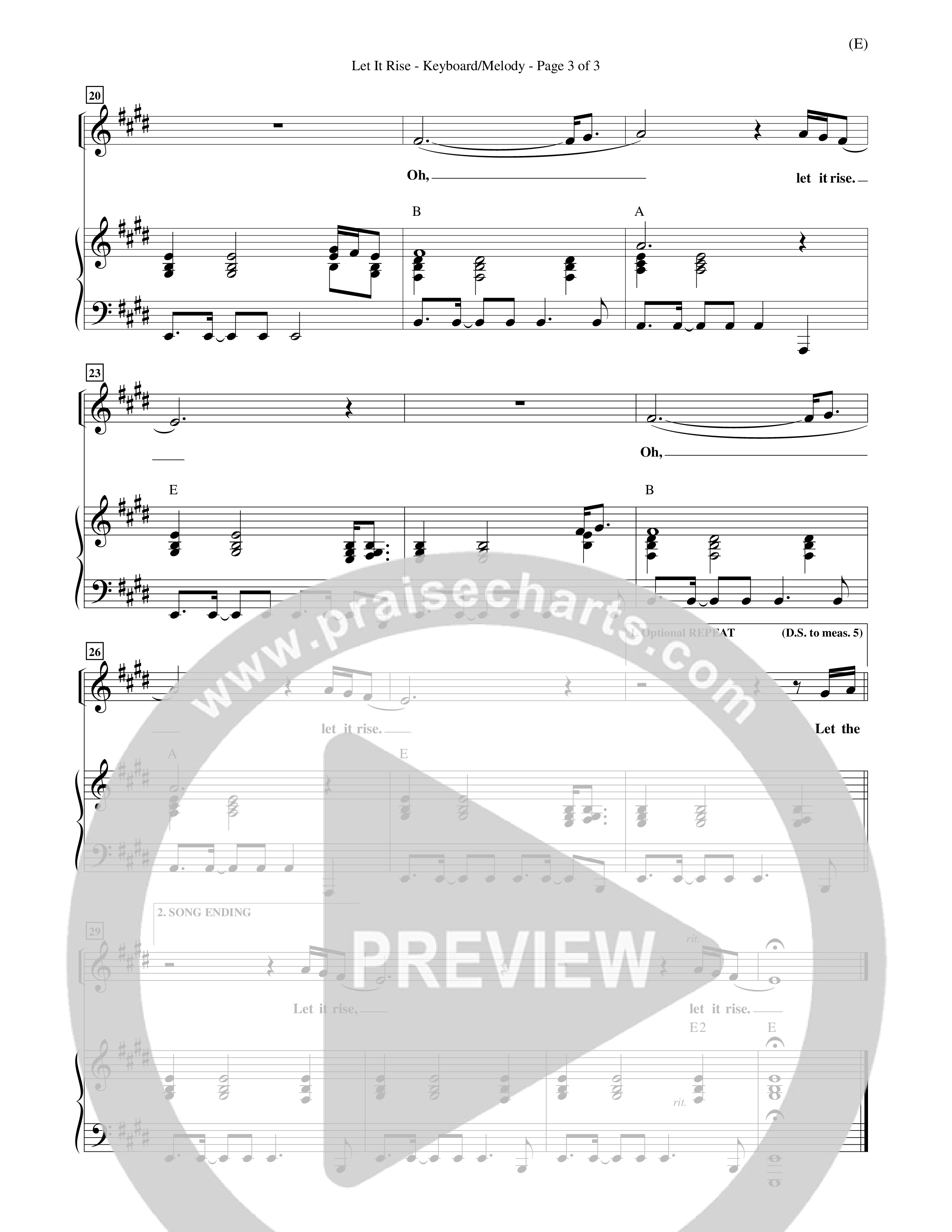 Let It Rise Piano/Vocal (Holland Davis)