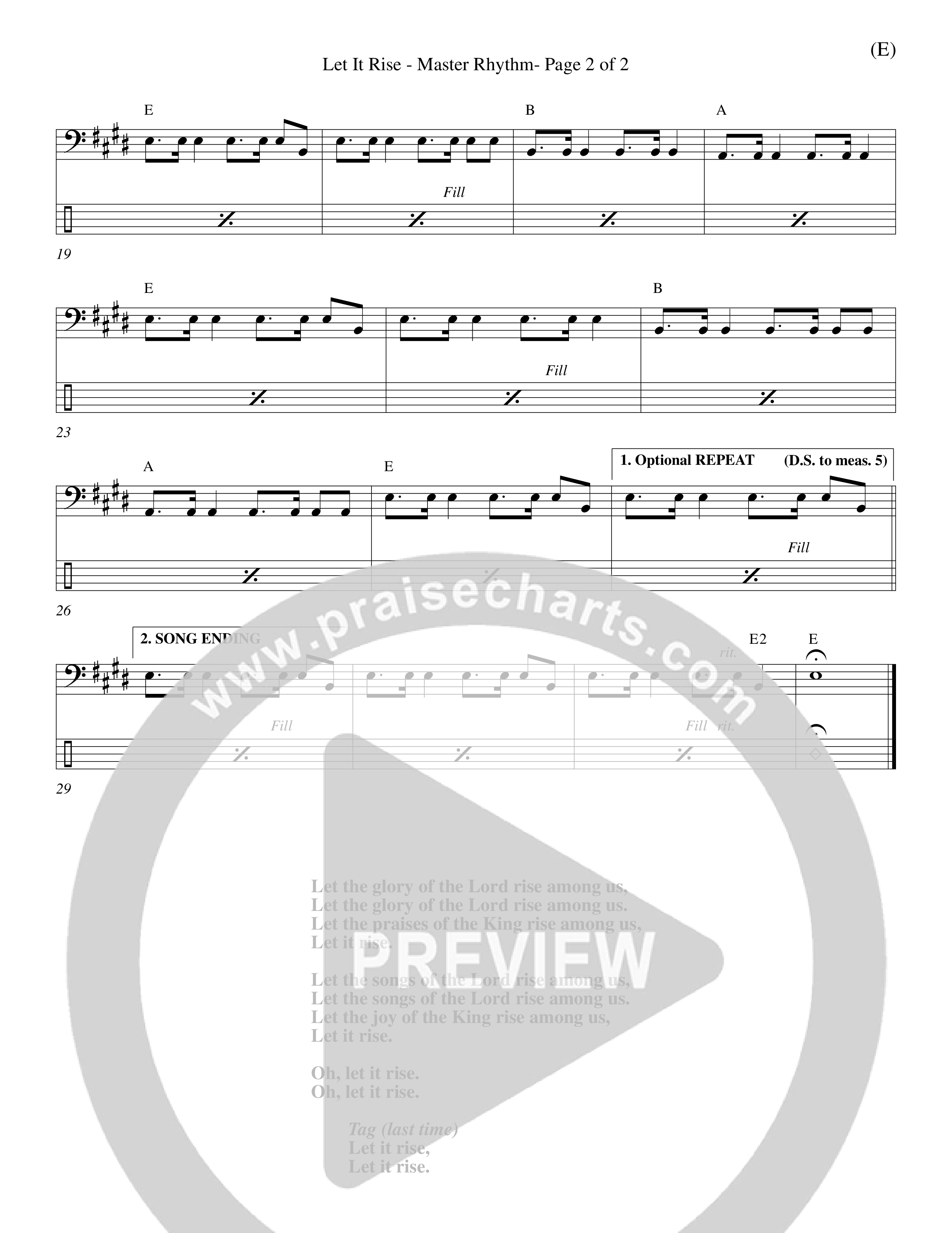 Let It Rise Rhythm Chart (Holland Davis)