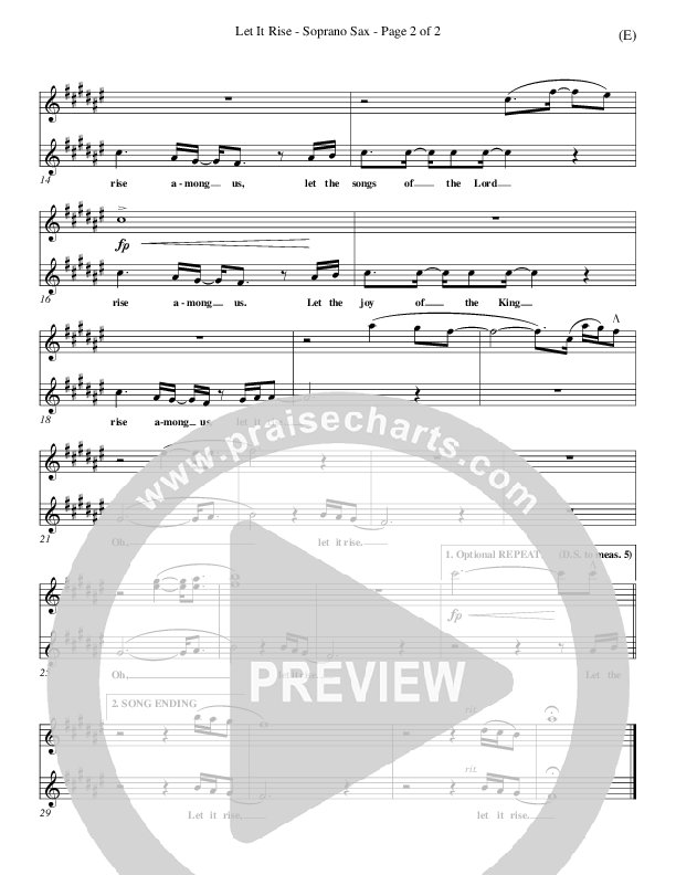 Let It Rise Soprano Sax (Holland Davis)