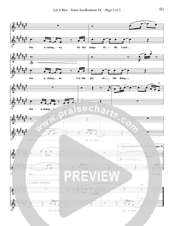 Let It Rise Tenor Sax/Baritone T.C. (Holland Davis)