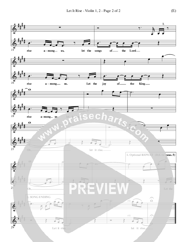 Let It Rise Violin 1/2 (Holland Davis)