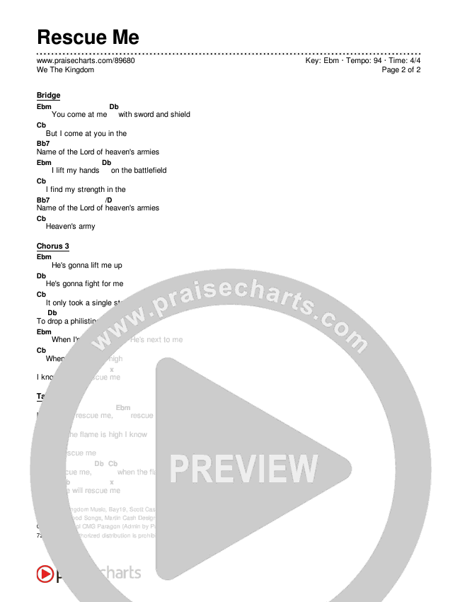 Rescue Me Chords & Lyrics (We The Kingdom)