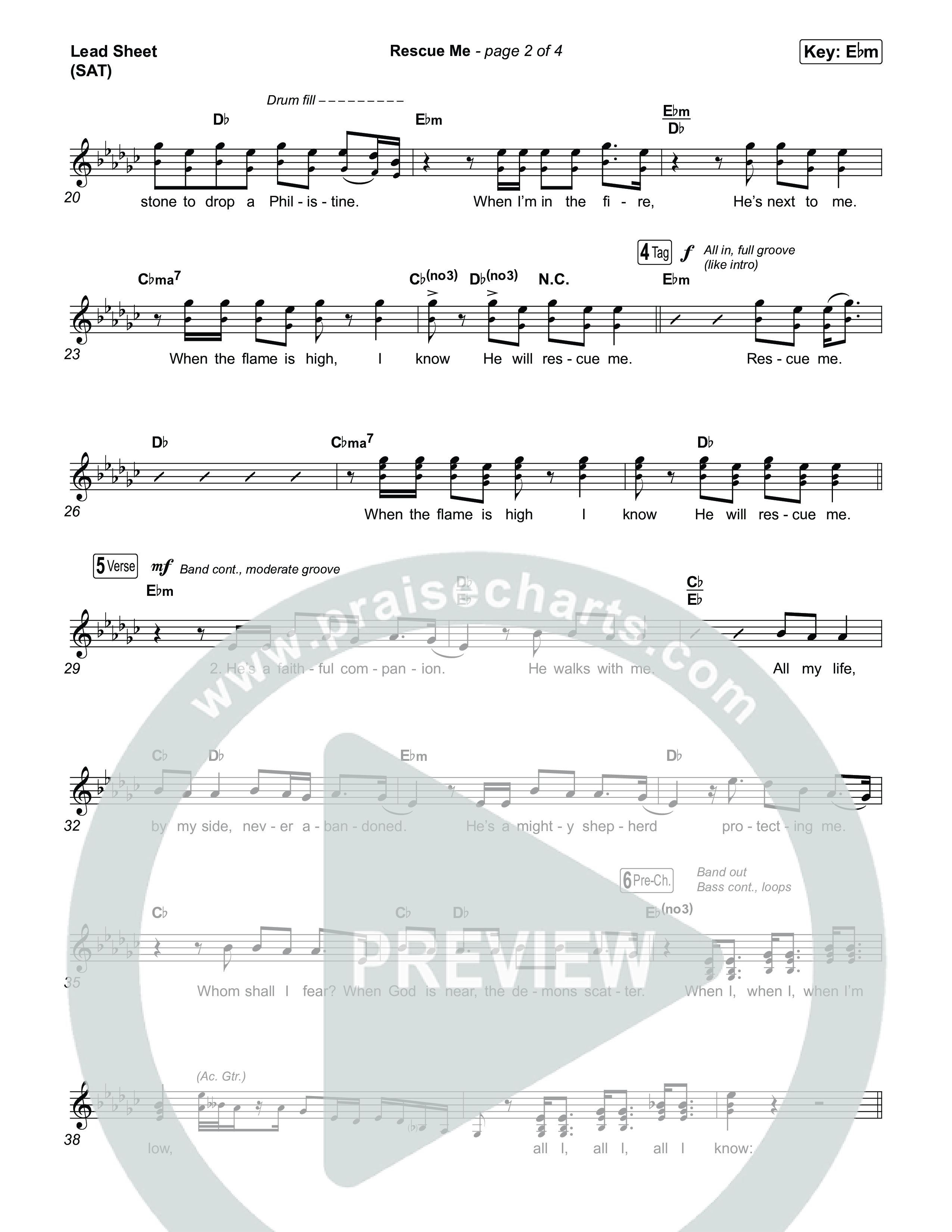 Rescue Me Lead Sheet (SAT) (We The Kingdom)