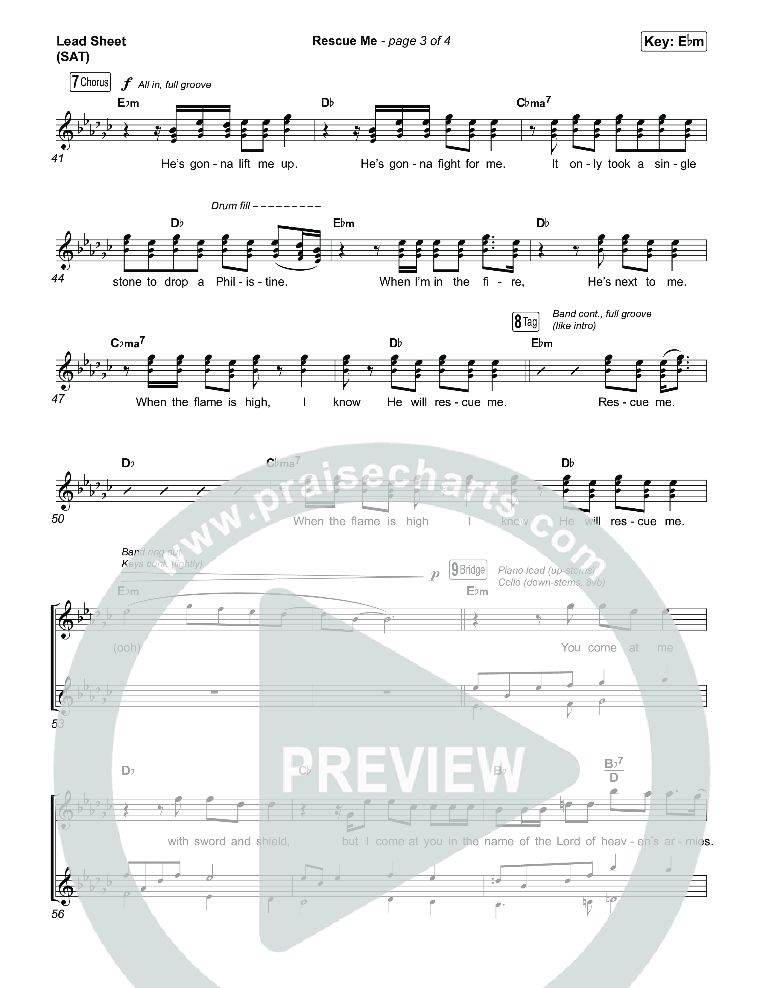 Rescue Me Lead Sheet (SAT) (We The Kingdom)